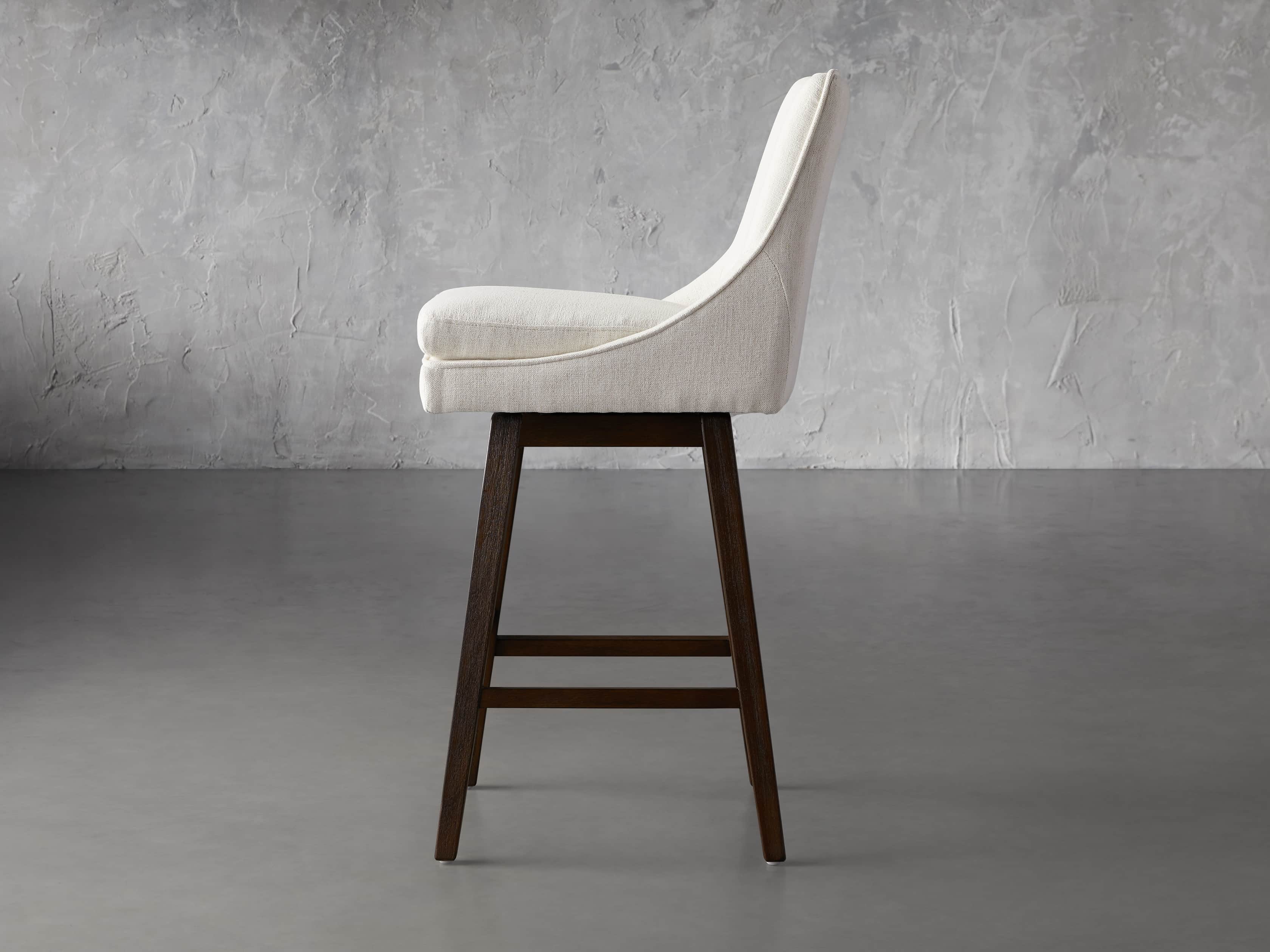 Lunden 22" Swivel Barstool in Crypton Nomad Snow, slide 3 of 7
