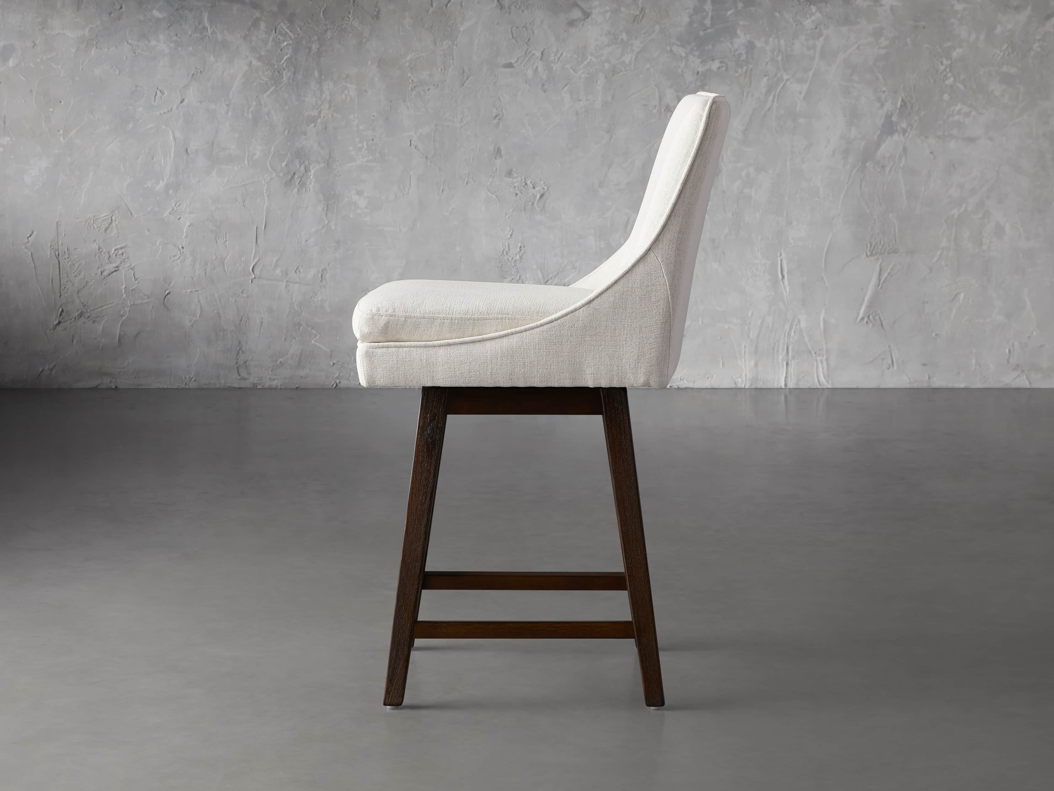 Lunden 22" Swivel Counter Stool in Crypton Nomad Snow, slide 4 of 7