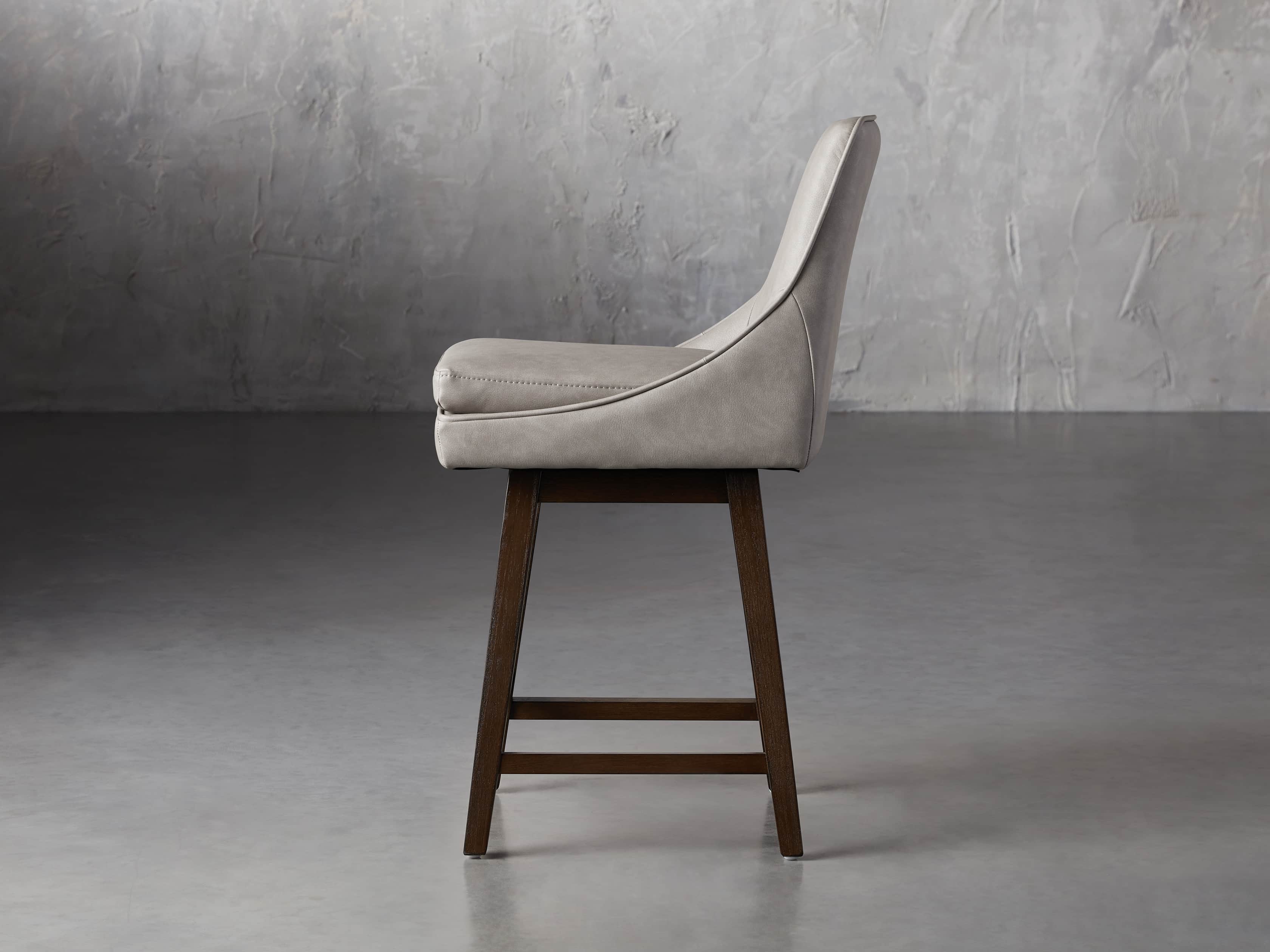 Lunden Faux Leather 19" Swivel Counter Stool in Faux Drift, slide 3 of 8