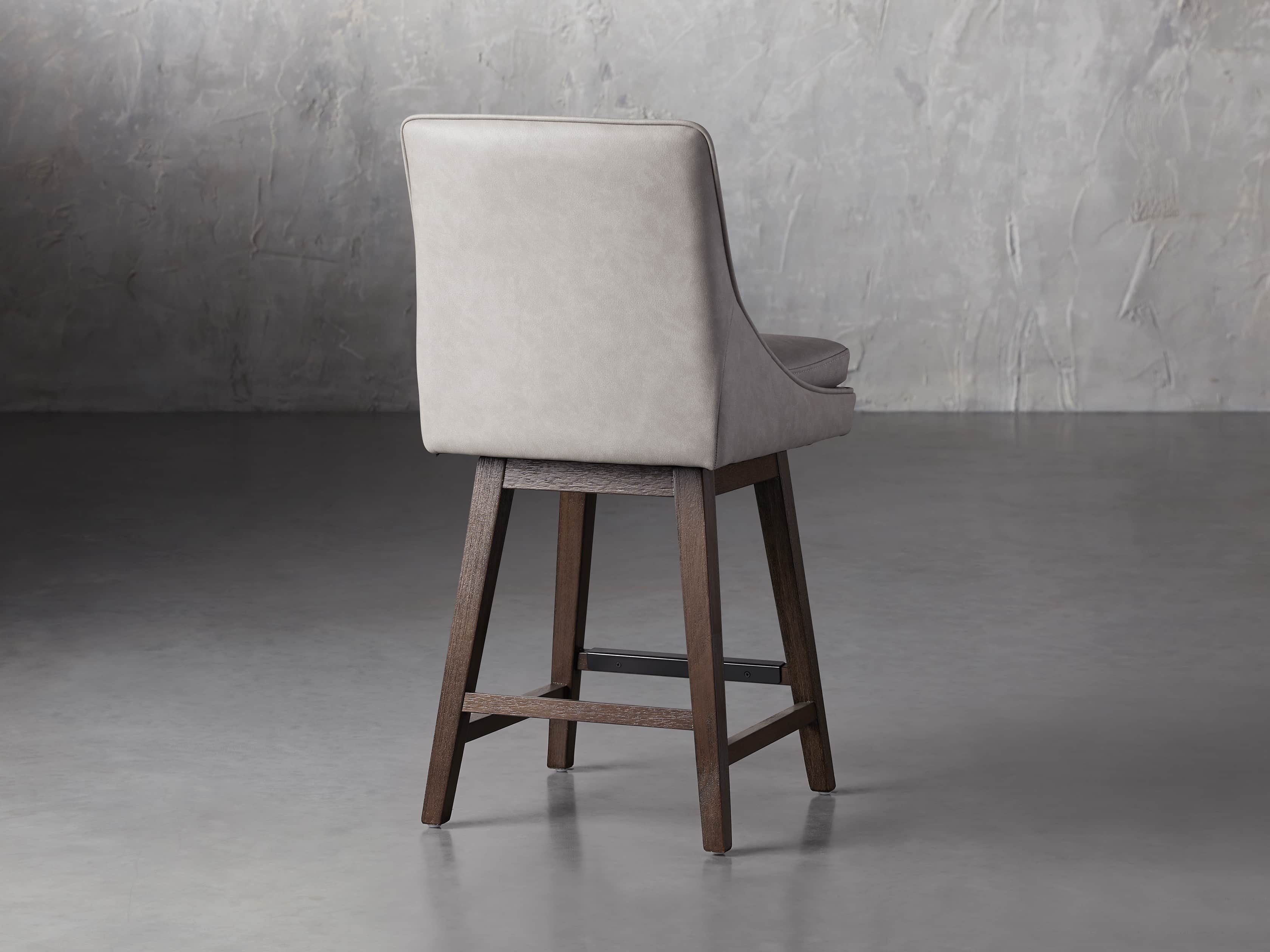 Lunden Faux Leather 19" Swivel Counter Stool in Faux Drift, slide 4 of 8