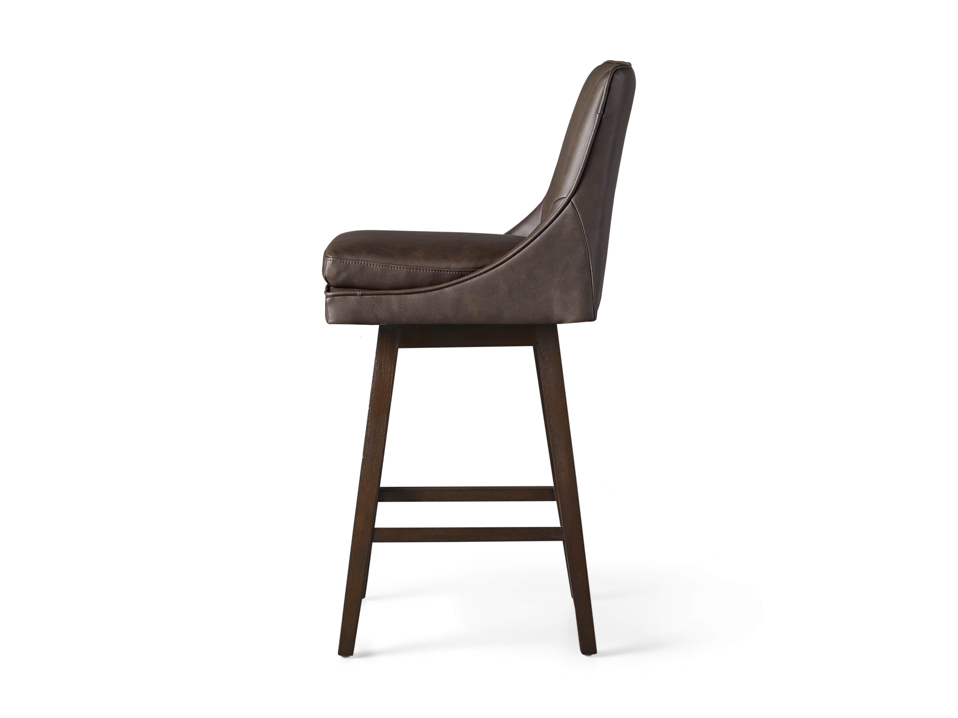 Lunden Faux Leather 19" Swivel Barstool in Faux Espresso, slide 6 of 6