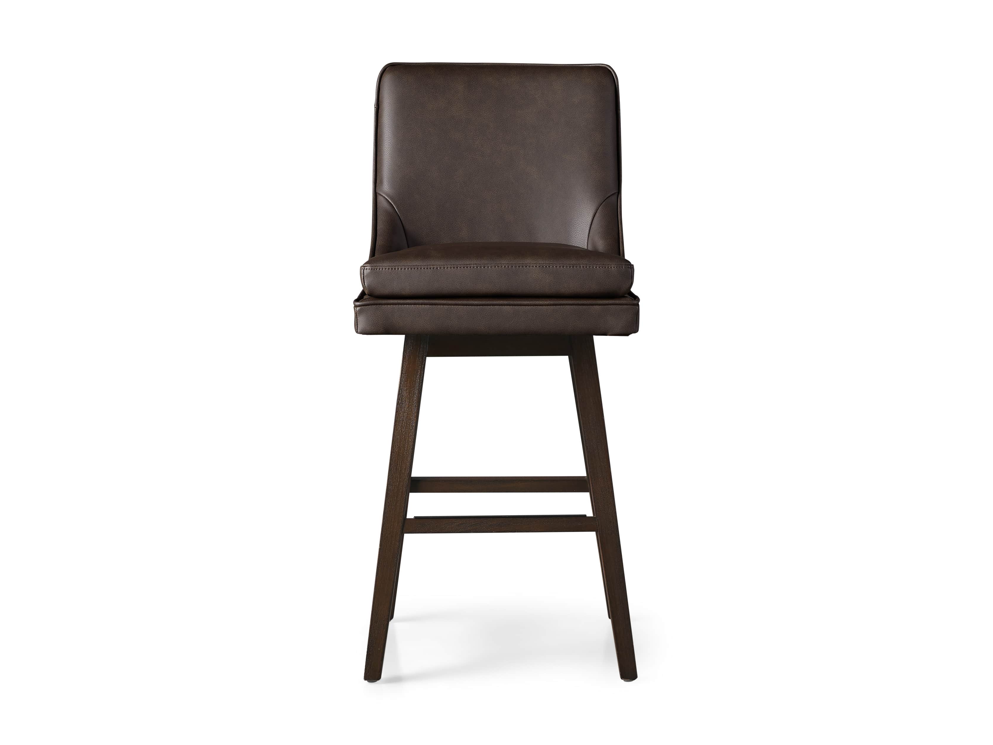 Lunden Faux Leather 19" Swivel Barstool in Faux Espresso, slide 5 of 6