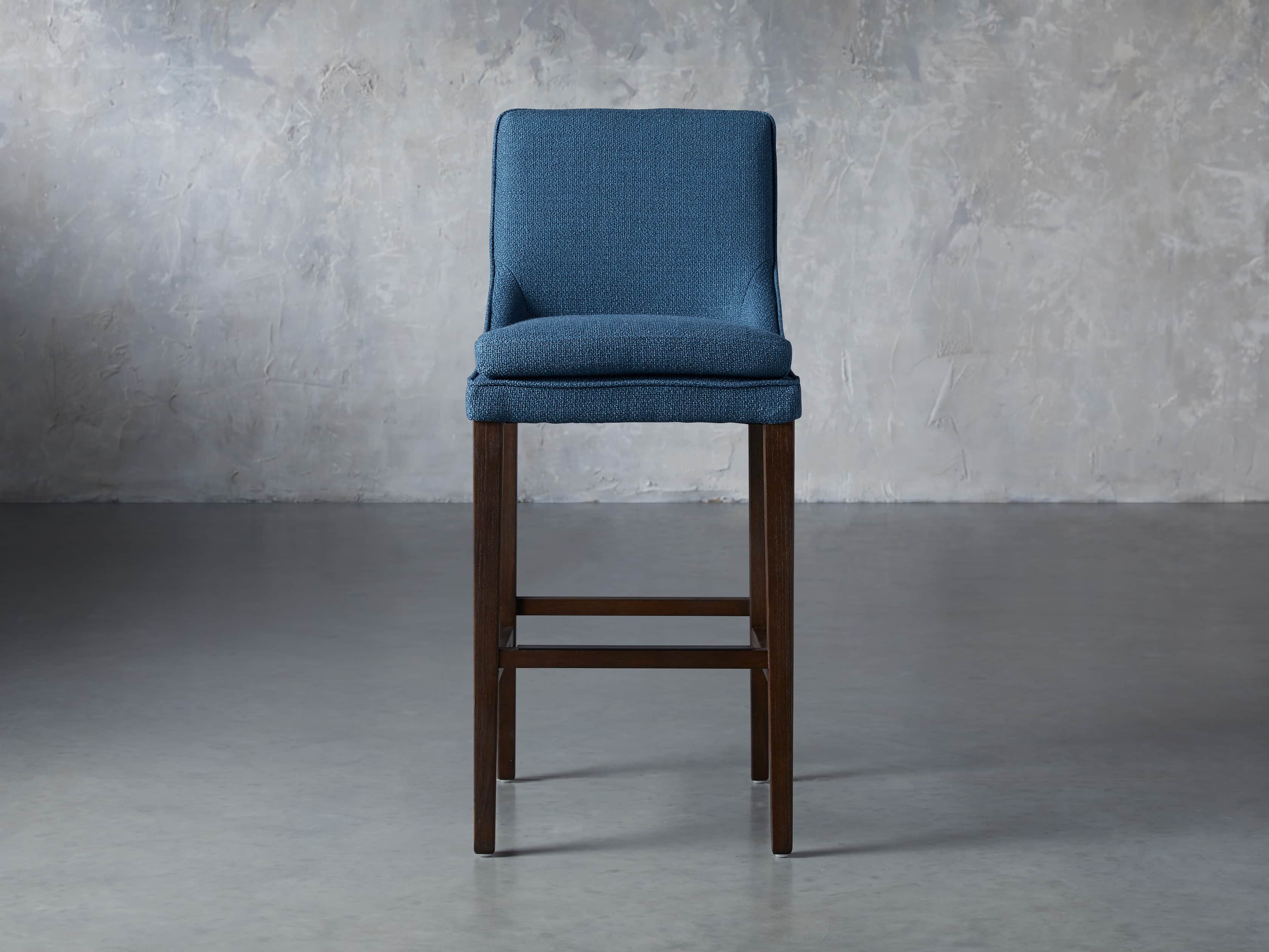 Lunden Upholstered 19" Barstool in Moto Cadet, slide 1 of 8