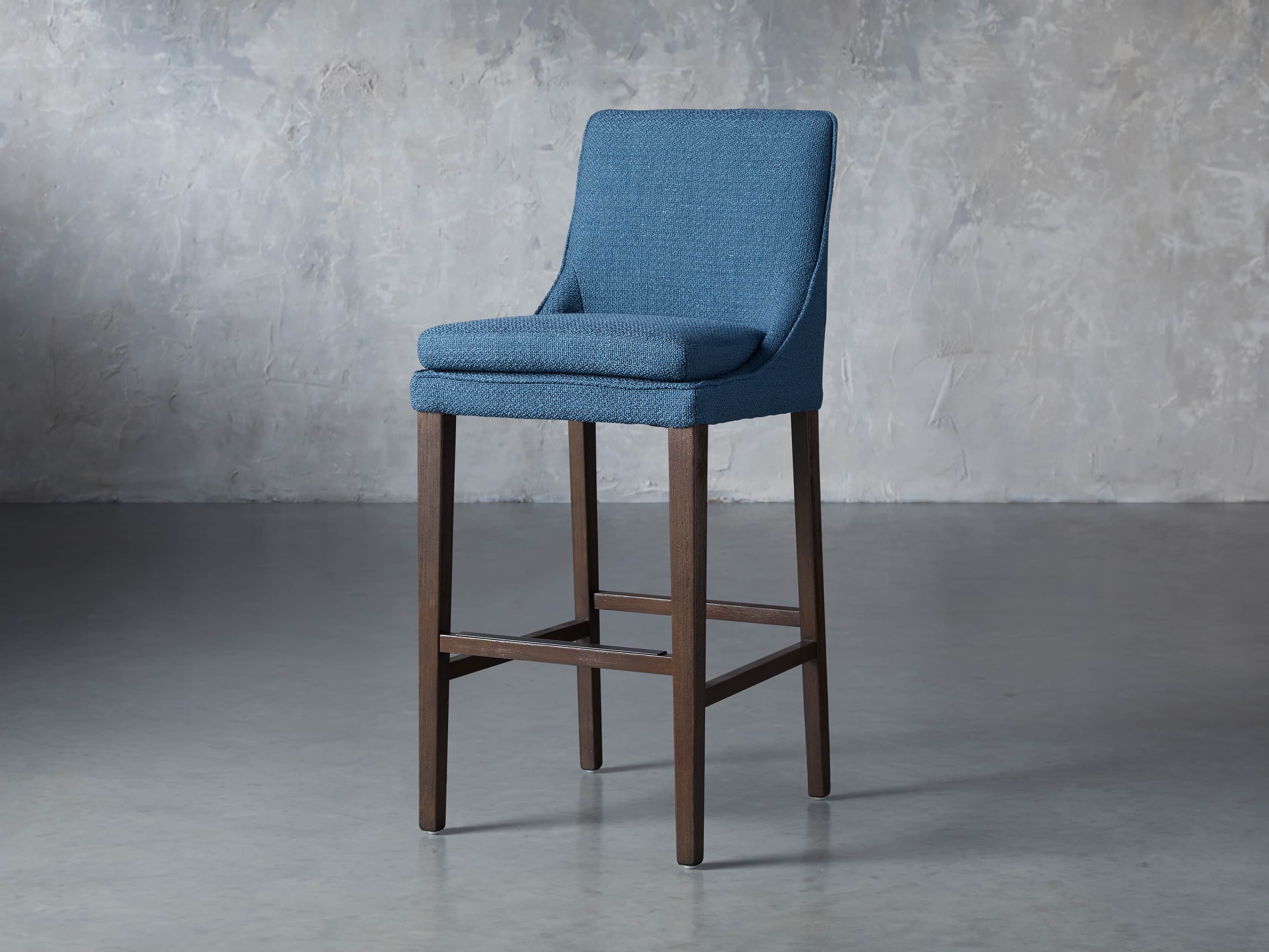 Lunden Upholstered 19" Barstool in Moto Cadet, slide 2 of 8