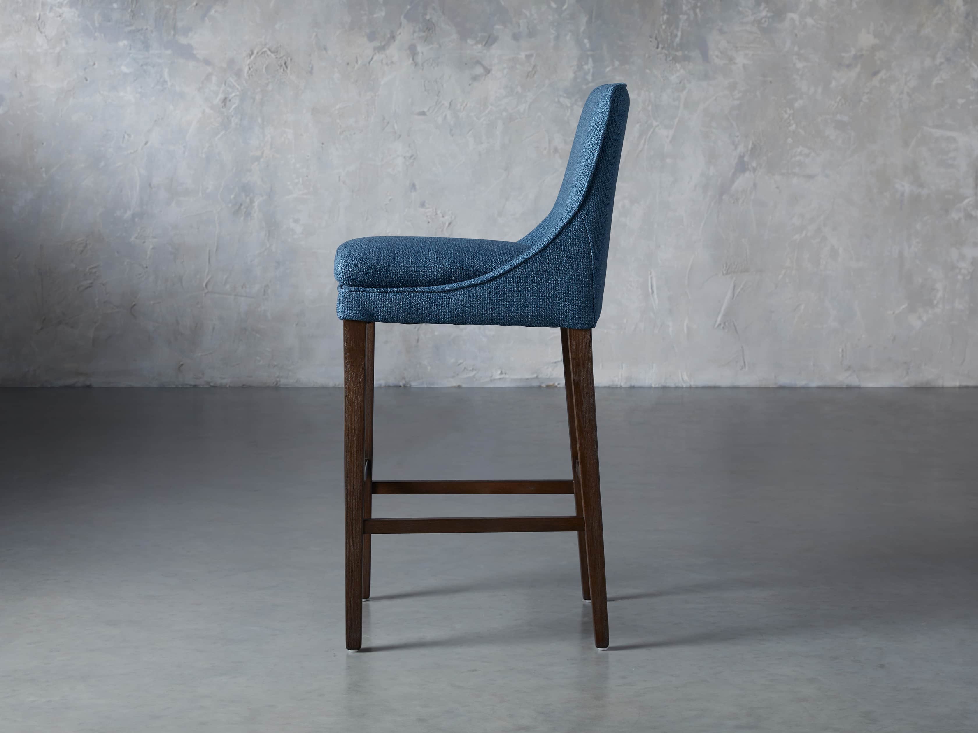 Lunden Upholstered 19" Barstool in Moto Cadet, slide 3 of 8