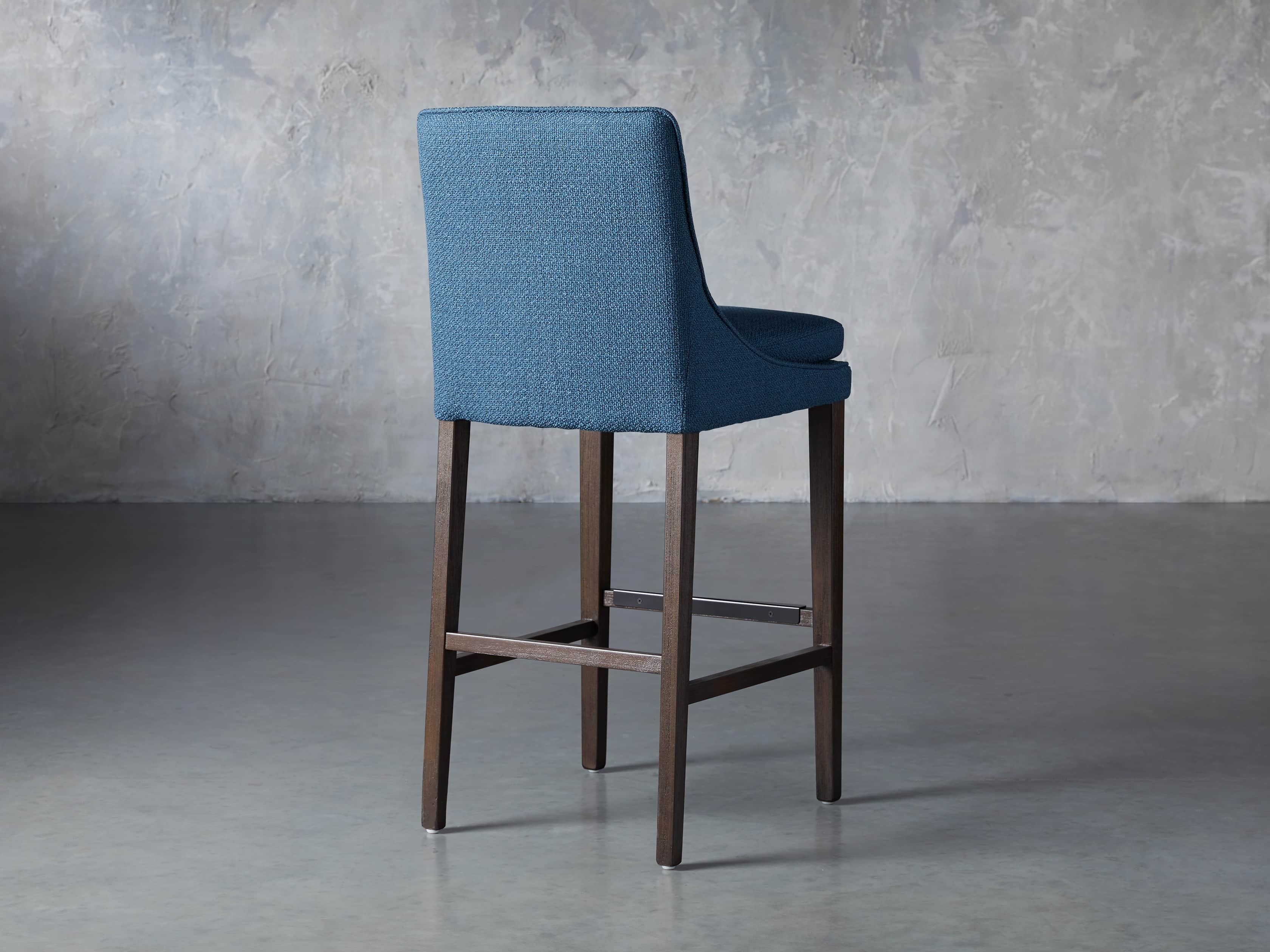 Lunden Upholstered 19" Barstool in Moto Cadet, slide 4 of 8
