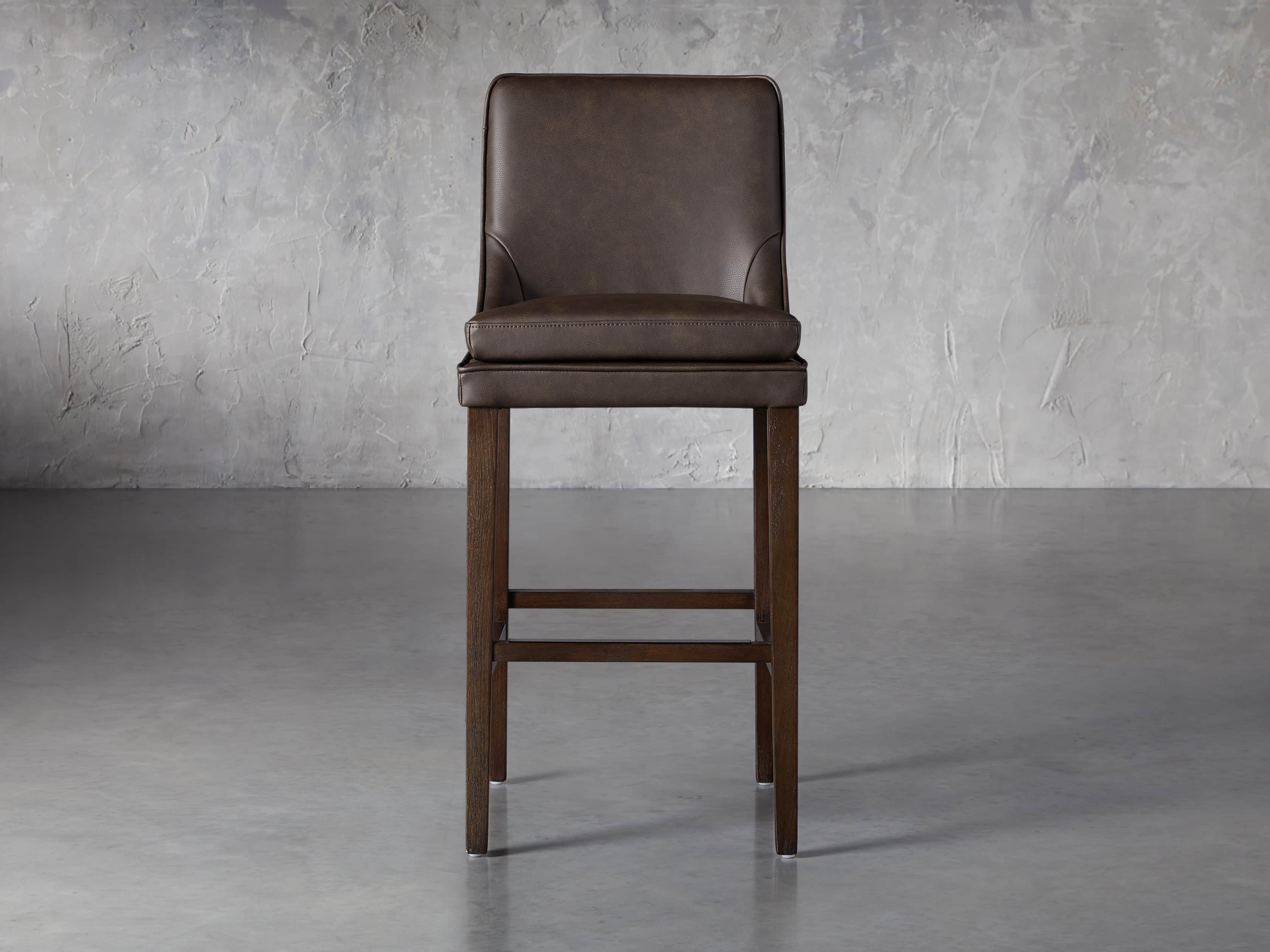 arhaus leather bar stools