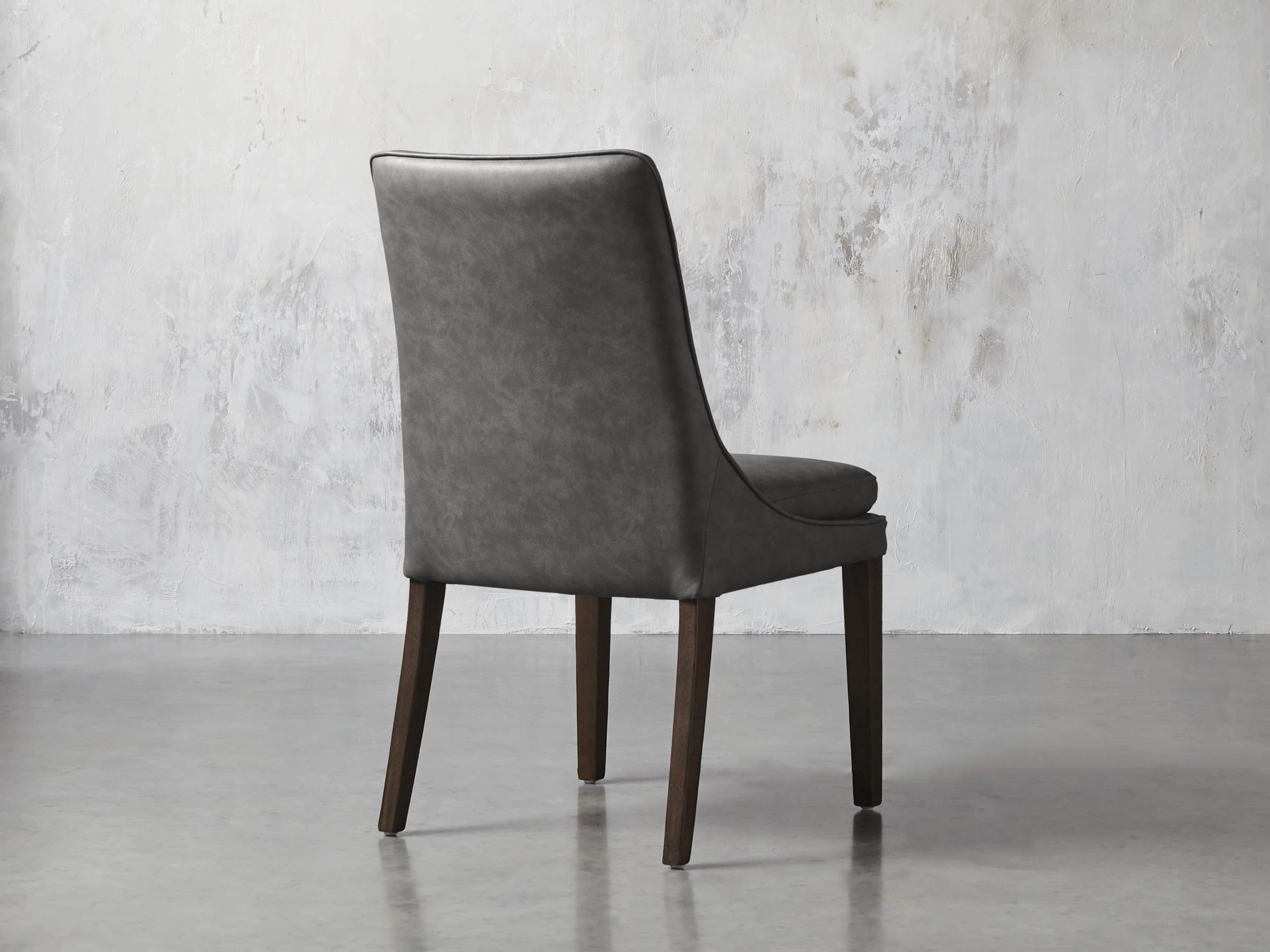 Lunden Faux Leather Dining Side Chair in Charcoal, slide 4 of 8