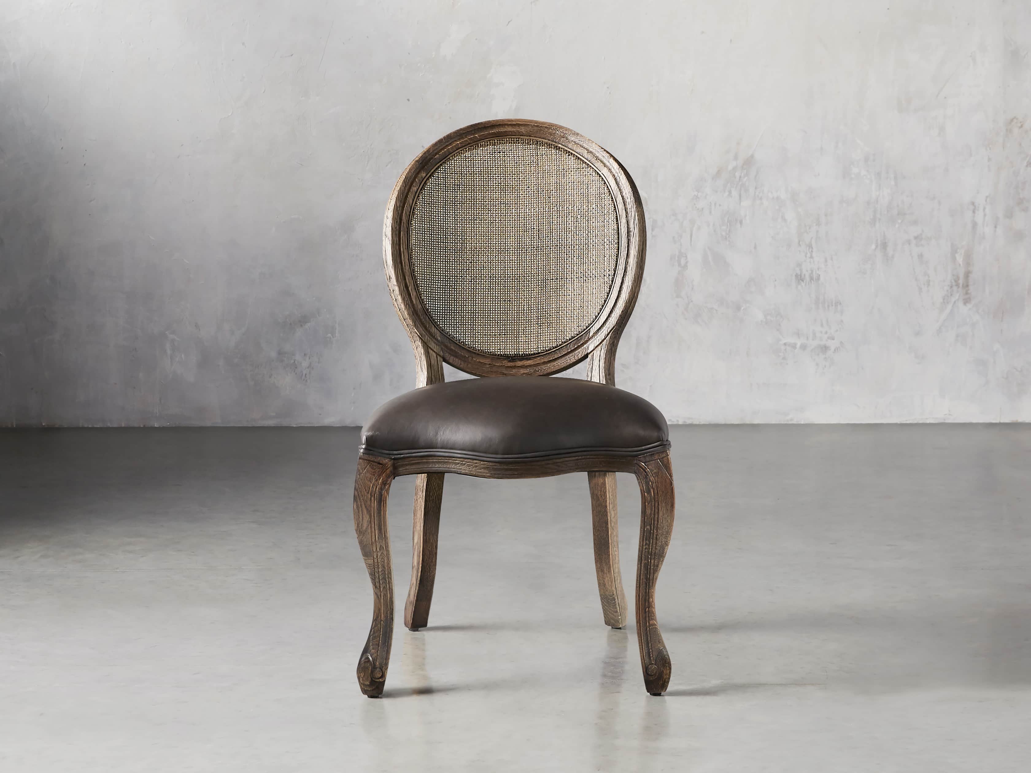 Margot Rattan Back Dining Side Chair in Cinder, slide 2 of 10