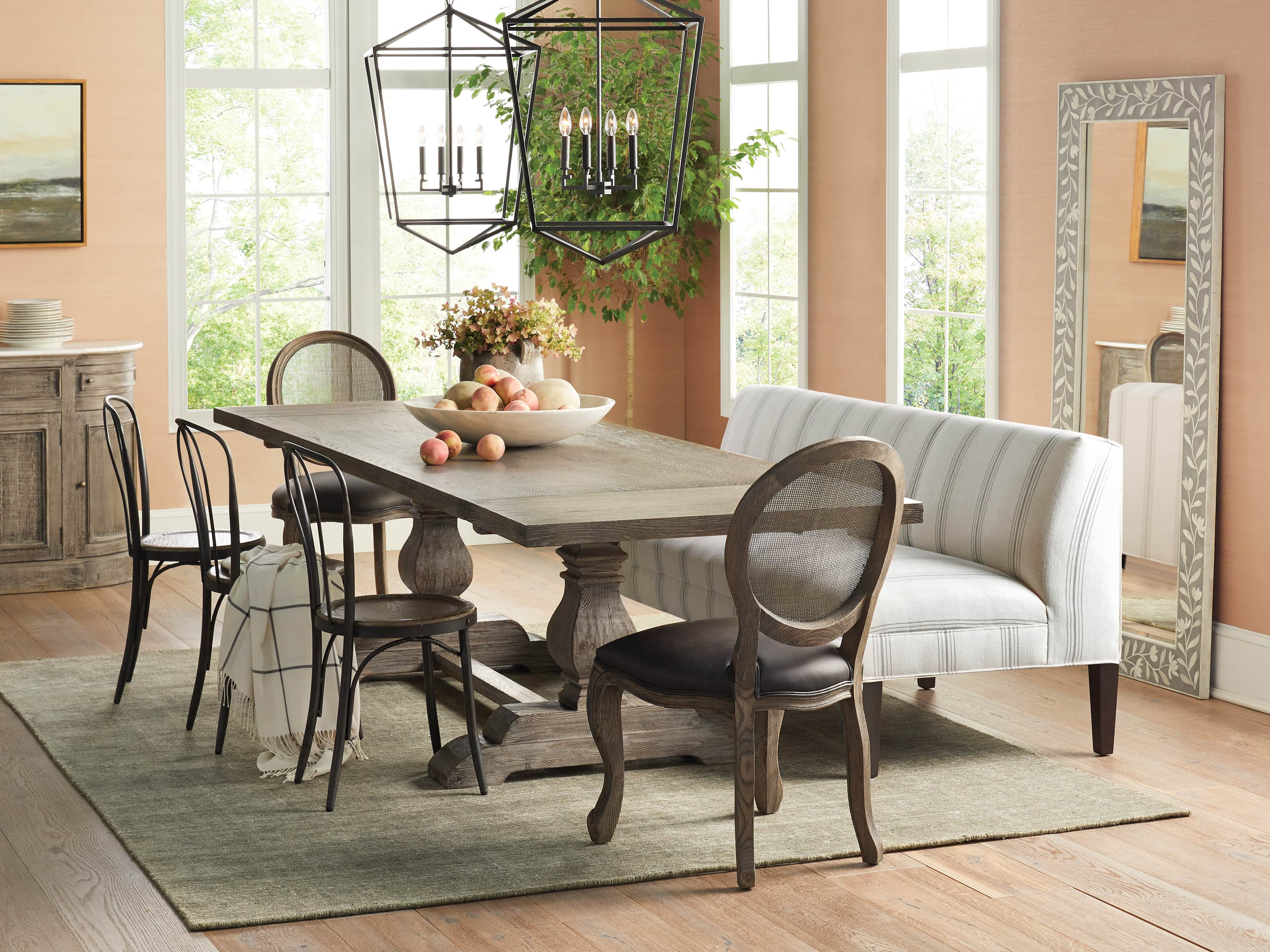 Margot Rattan Back Dining Side Chair in Cinder, slide 7 of 10