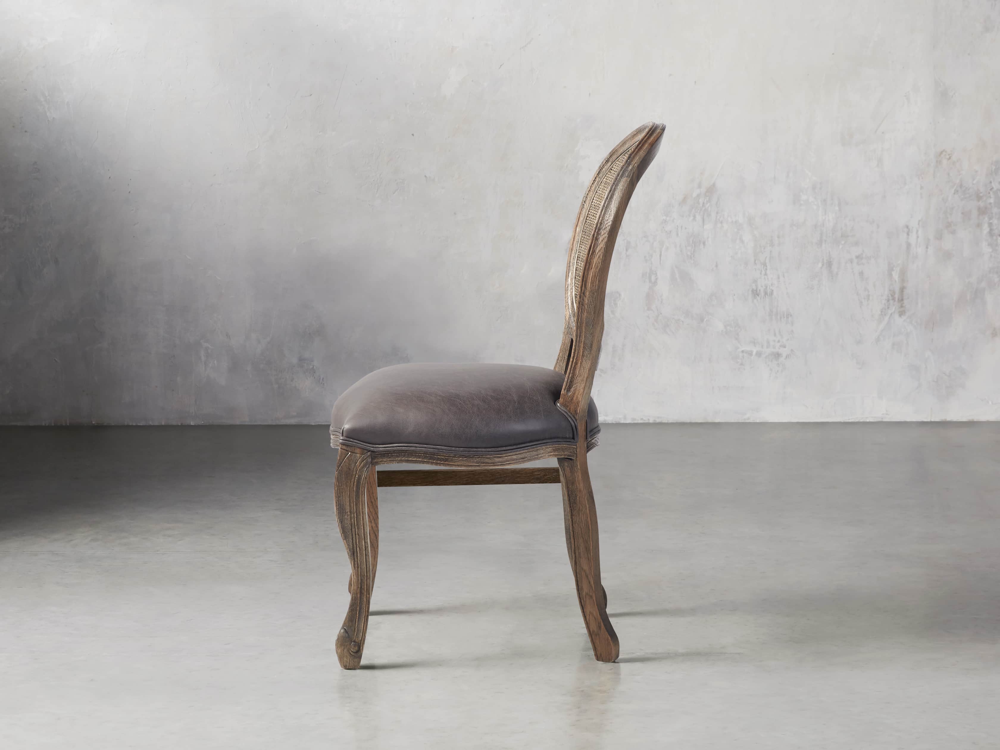 Margot Rattan Back Dining Side Chair in Cinder, slide 4 of 10