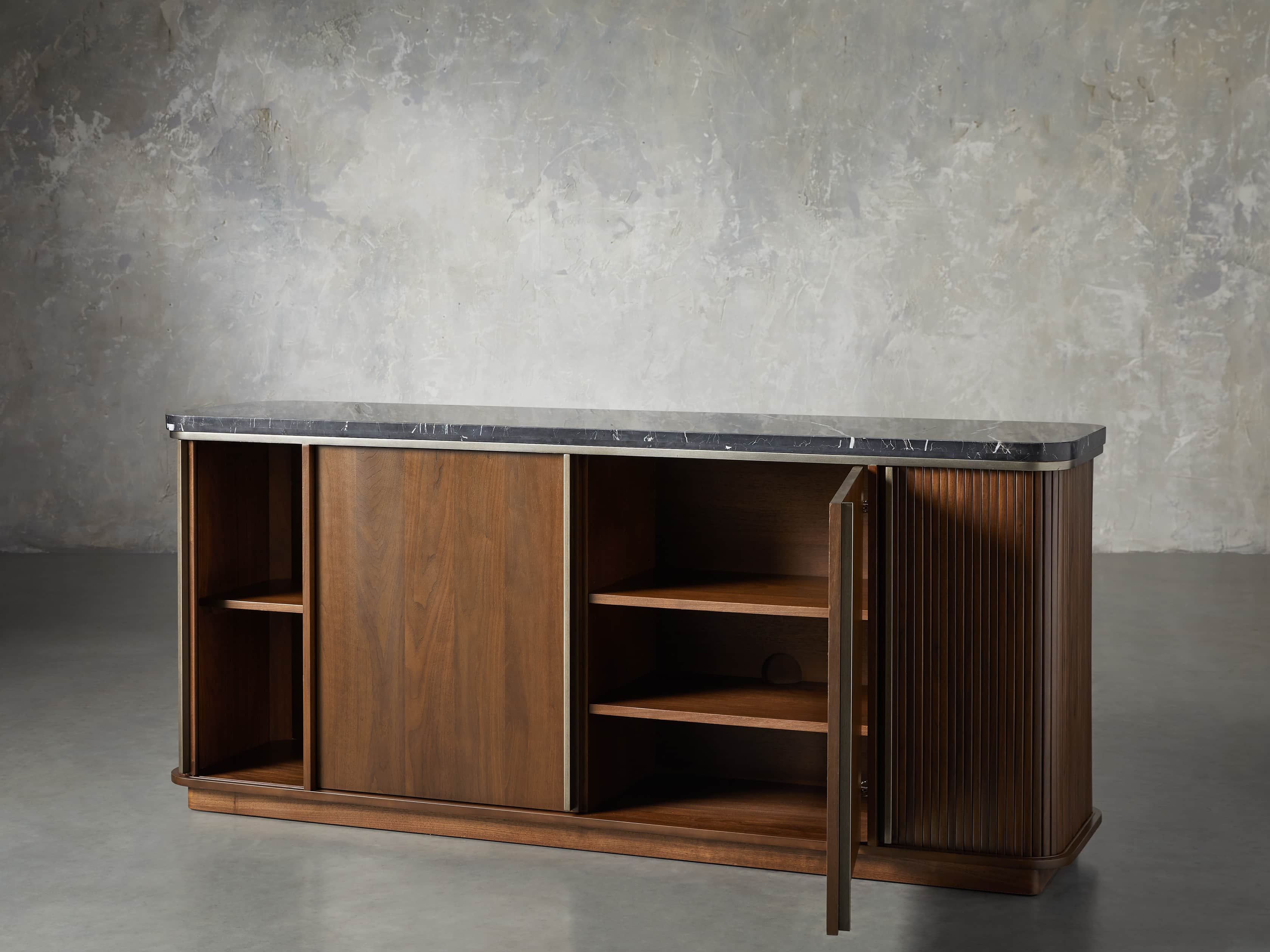 Massa 70" Buffet in Black Marble