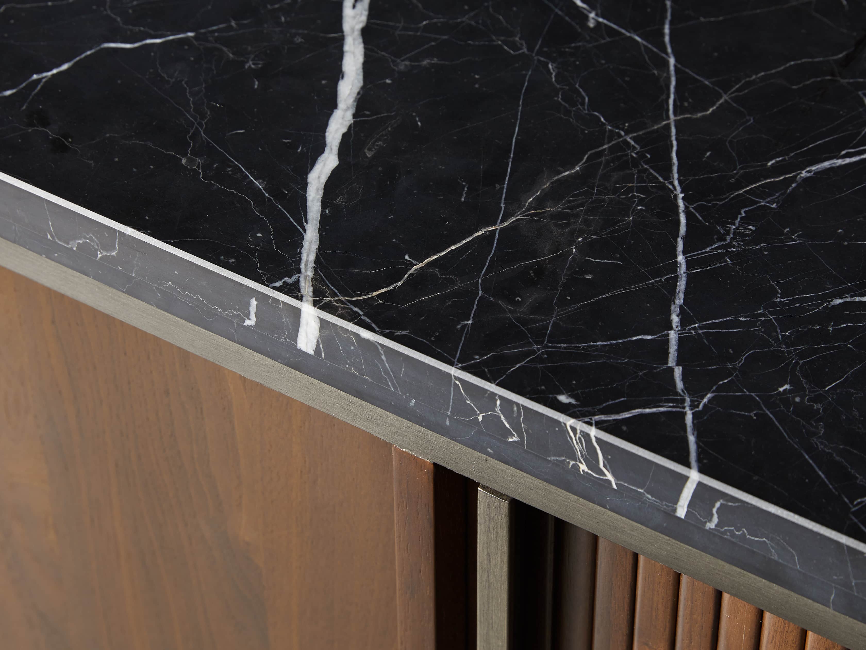 Massa 70" Buffet in Black Marble