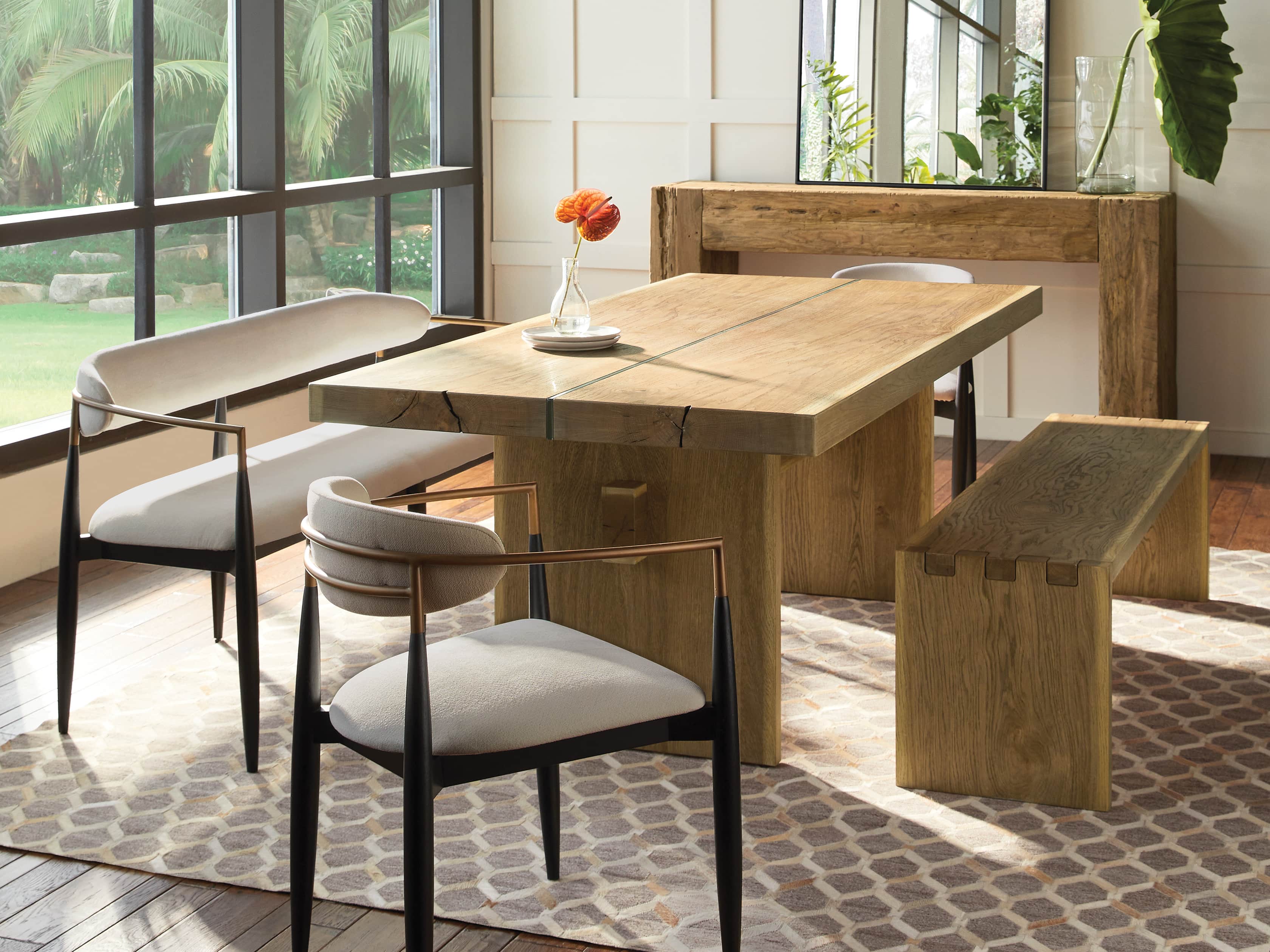 arhaus dining table and chairs