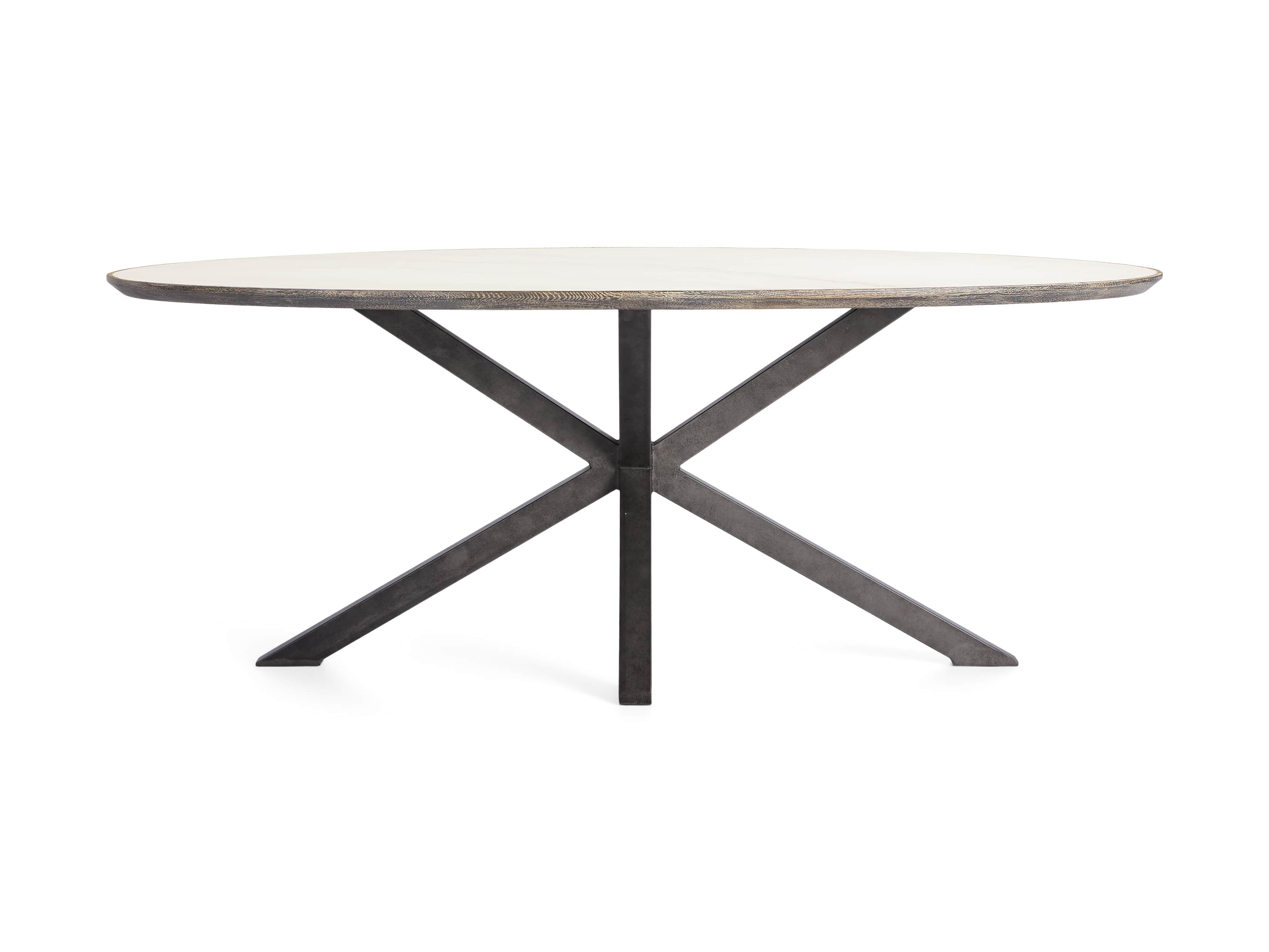 Meridian 79" White Marble Dining Table, slide 5 of 8