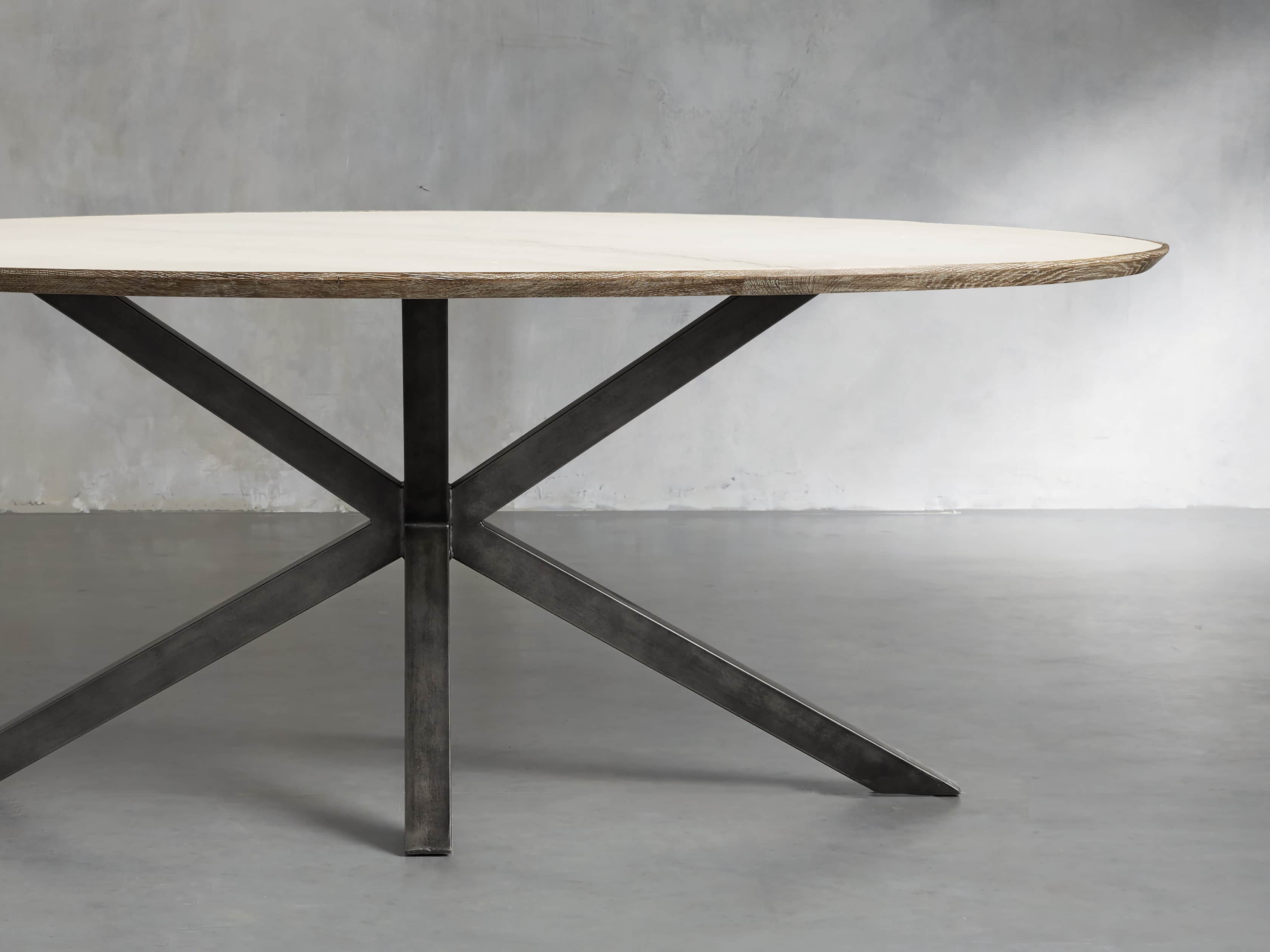 Meridian 79" White Marble Dining Table, slide 2 of 8
