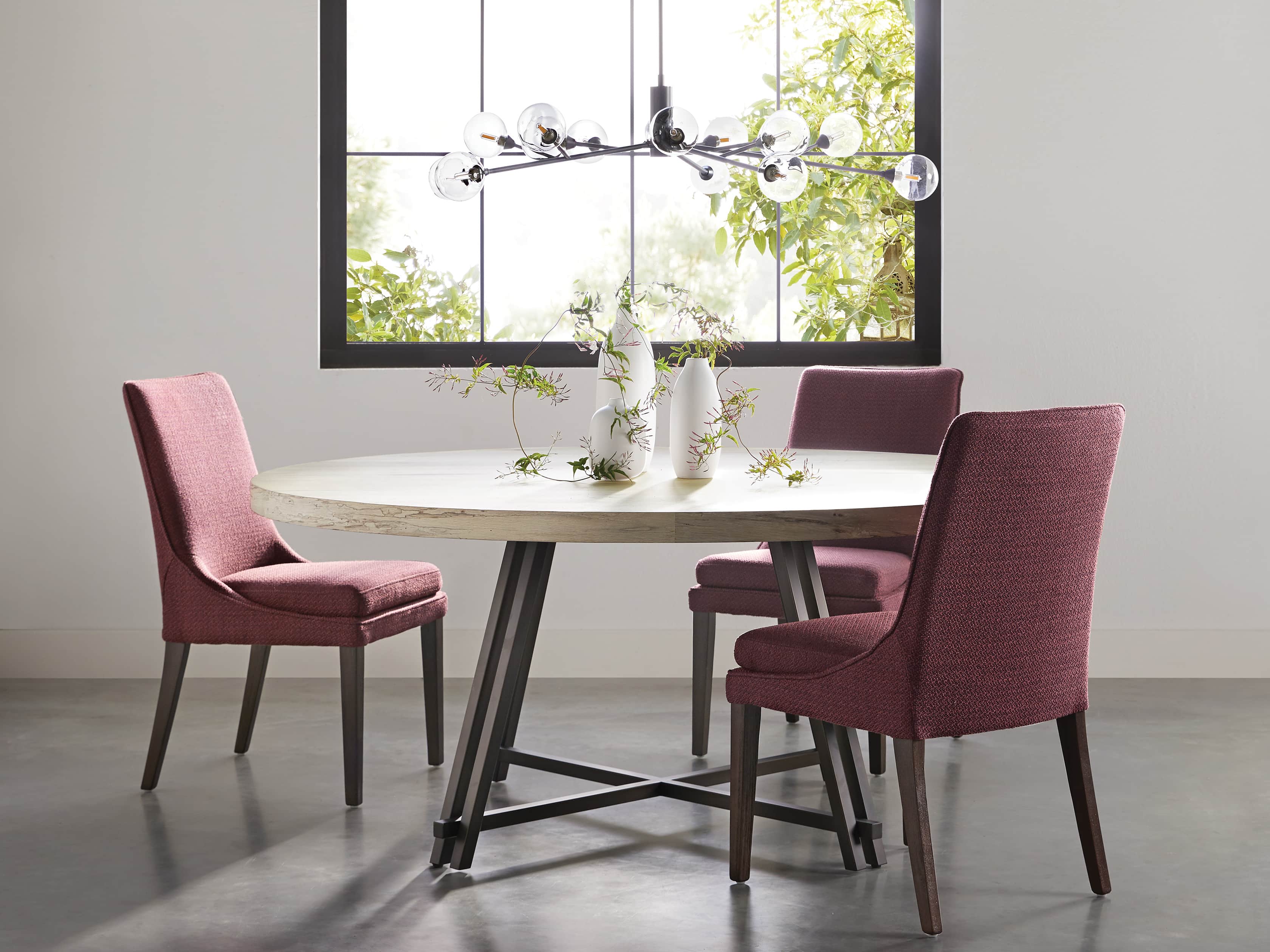 Nika Round Dining Table Arhaus, Round Kitchen Table With Bench