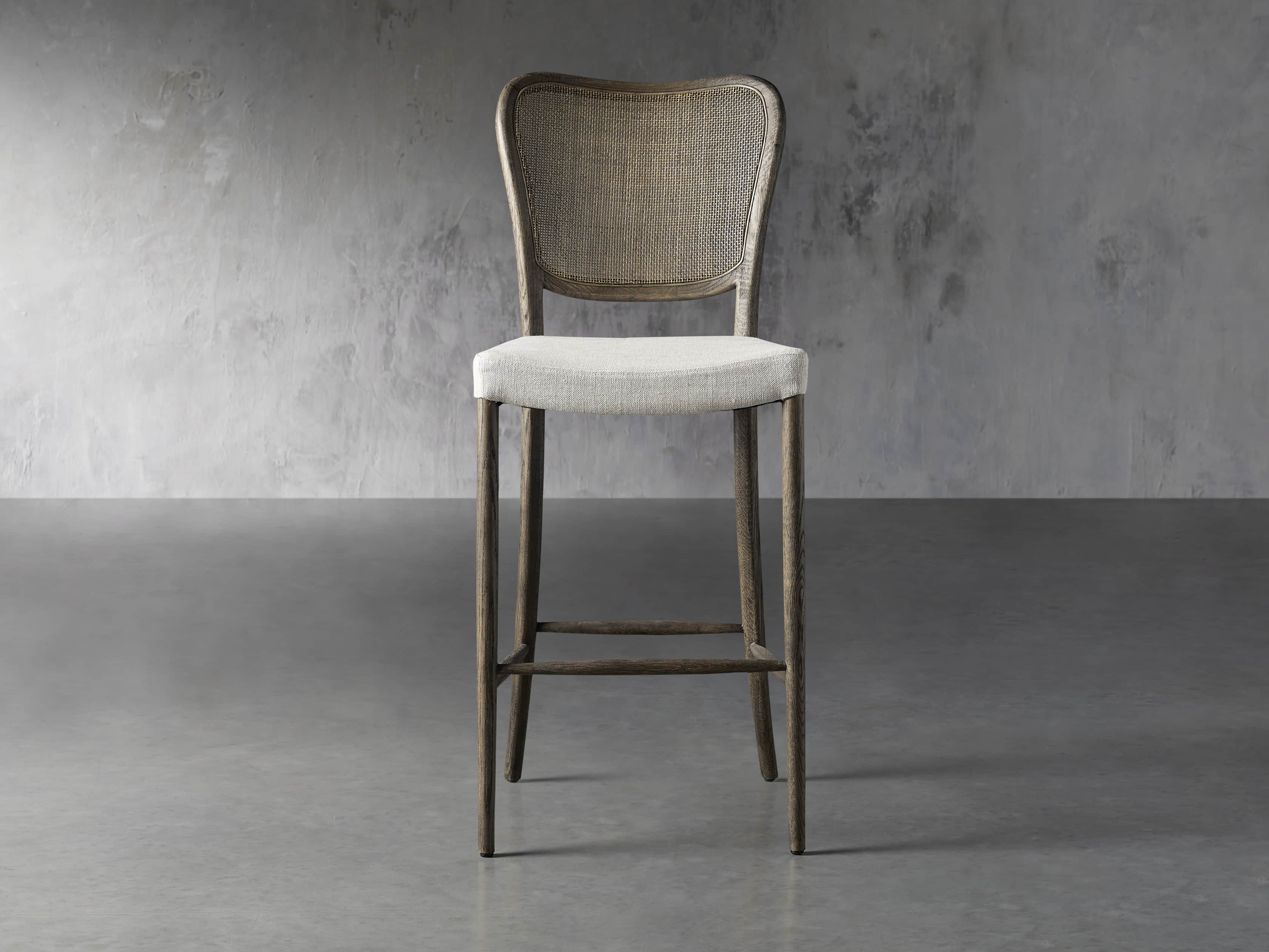 Noa Barstool in Cinder with Linen Natural seat, slide 1 of 7