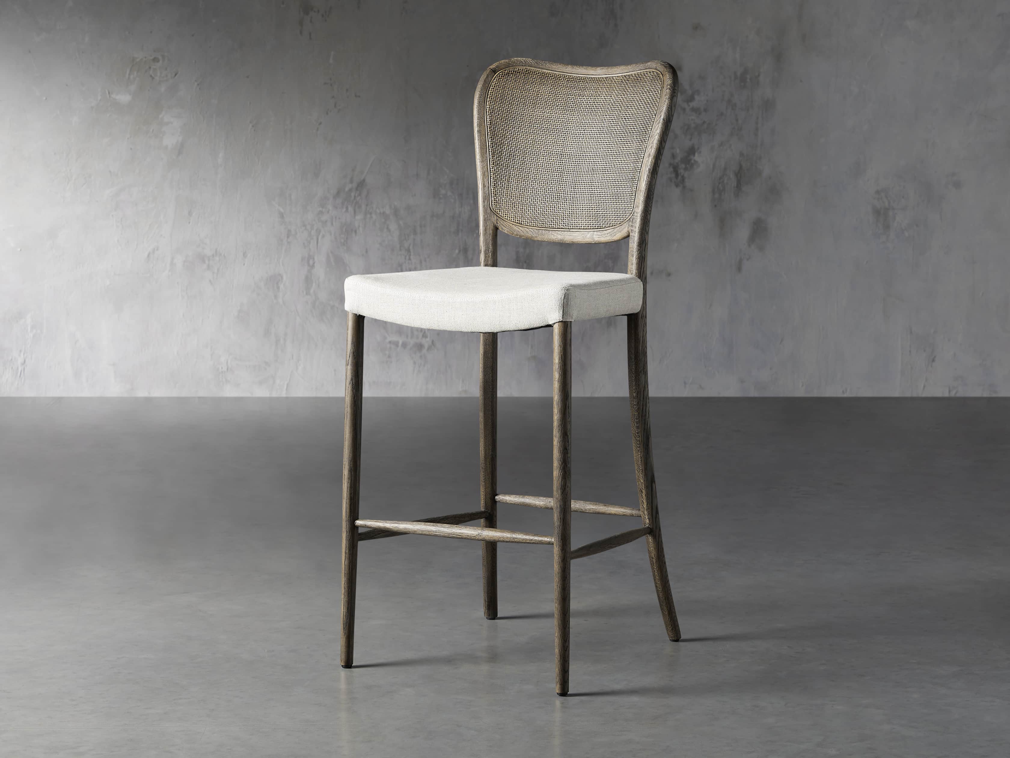 Noa Barstool in Cinder with Linen Natural seat, slide 2 of 7