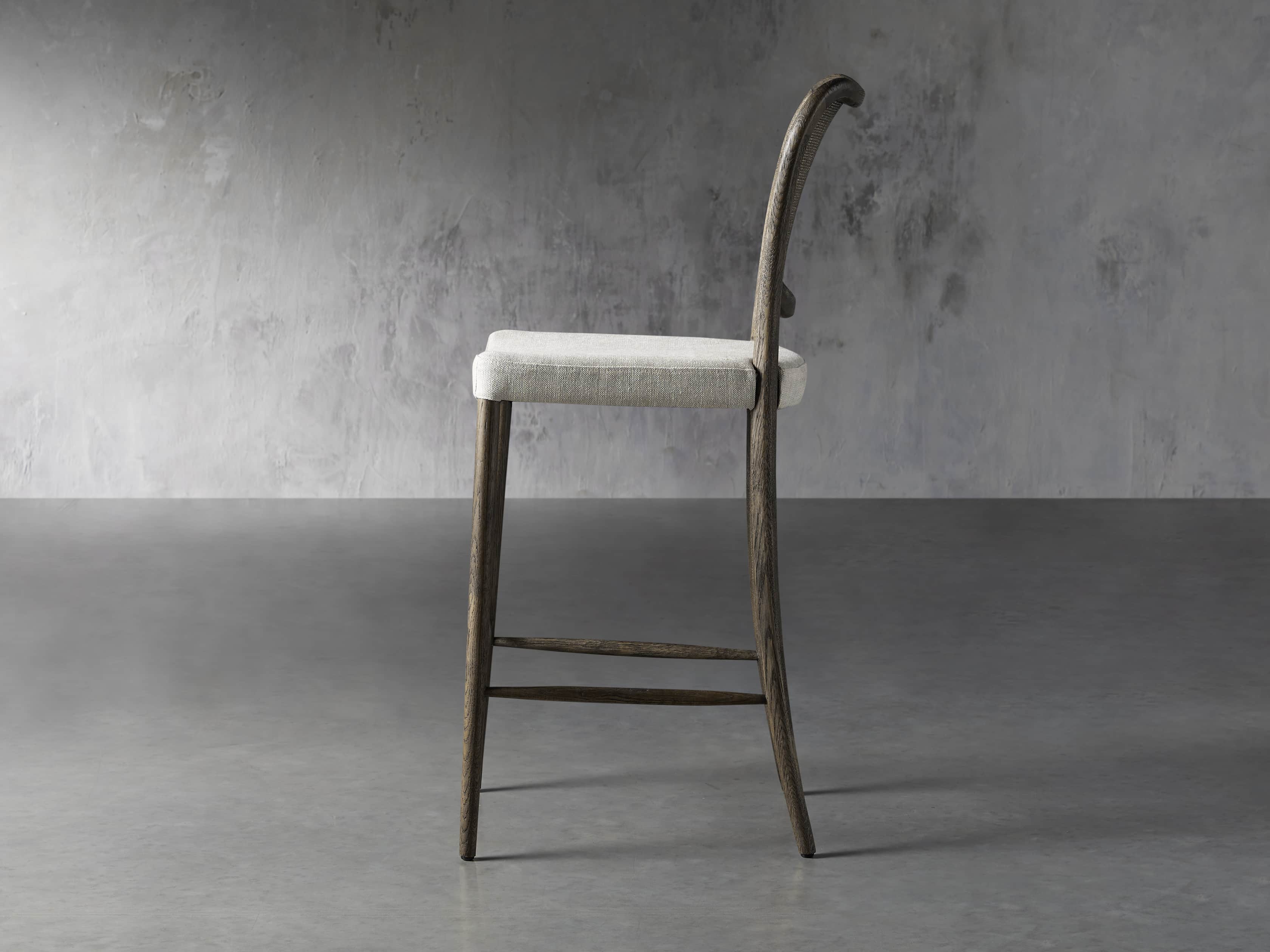 Noa Barstool in Cinder with Linen Natural seat, slide 3 of 7