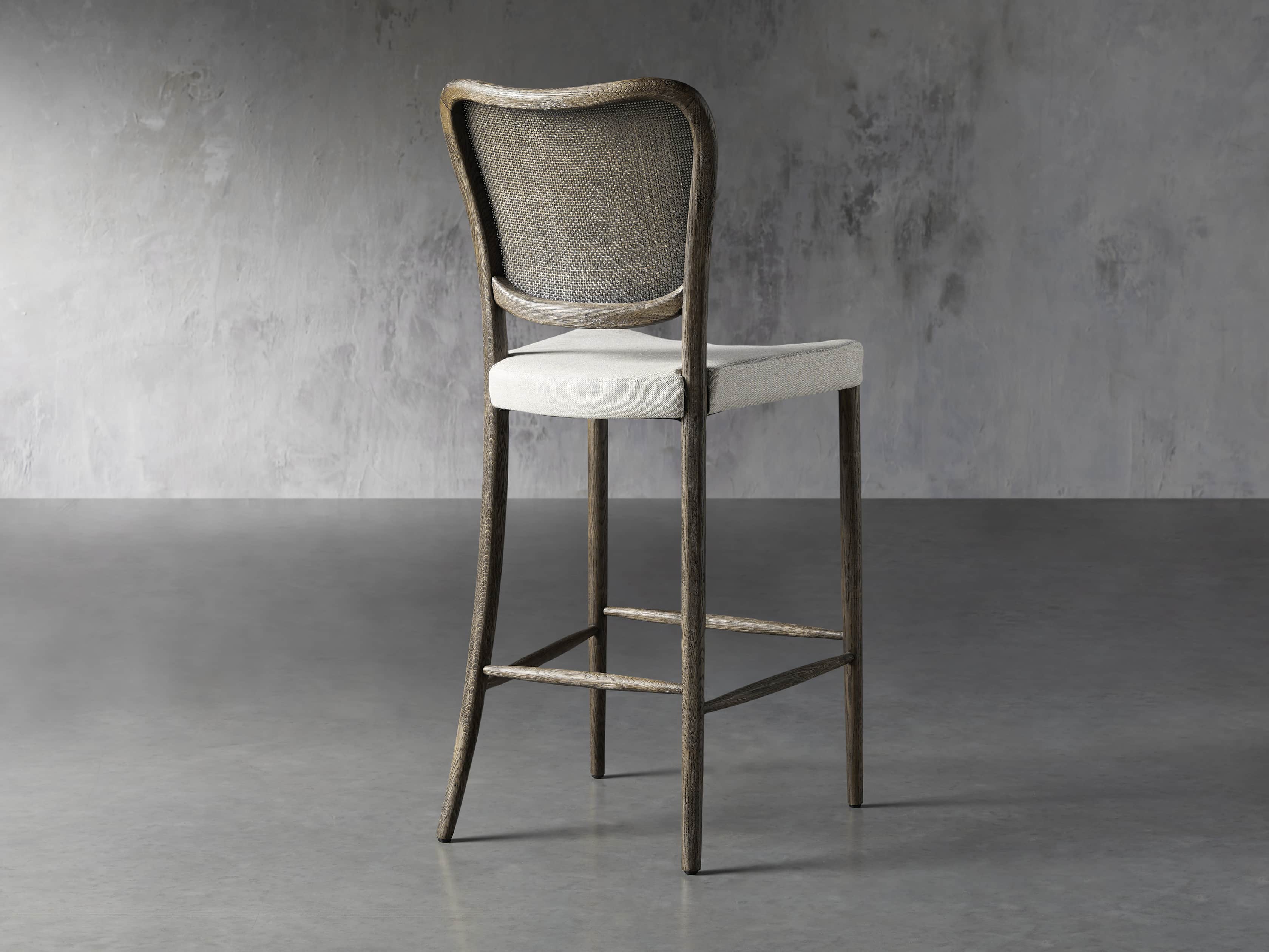 Noa Barstool in Cinder with Linen Natural seat, slide 4 of 7