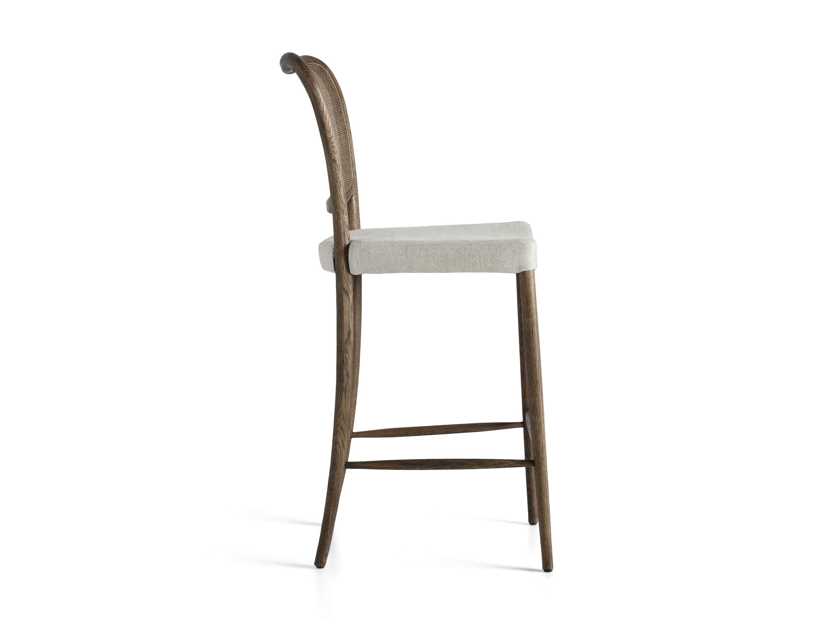Noa Barstool in Cinder with Linen Natural seat, slide 7 of 7