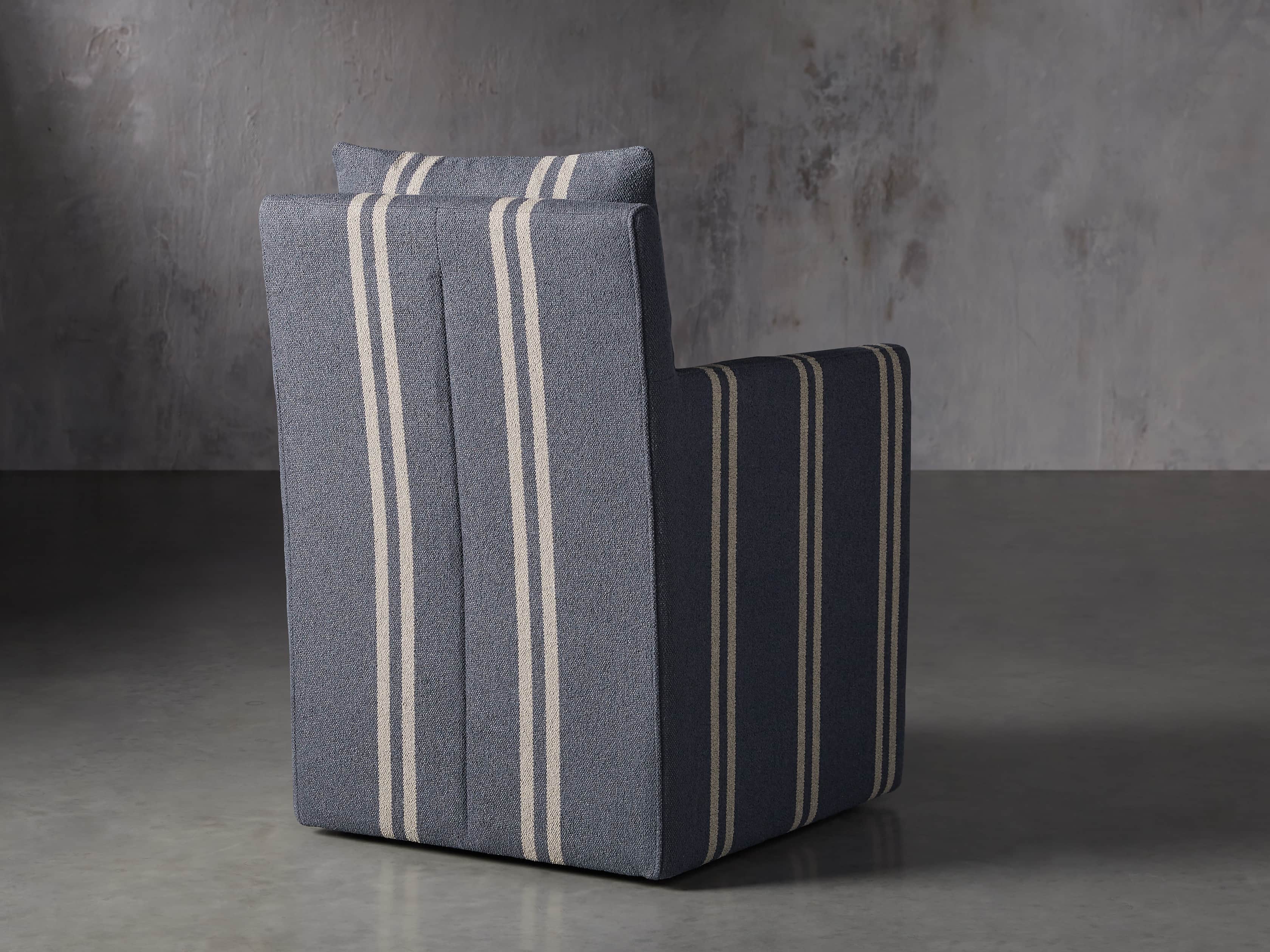 Oscar Upholstered Dining Arm Chair in Coba Jeans, slide 5 of 8