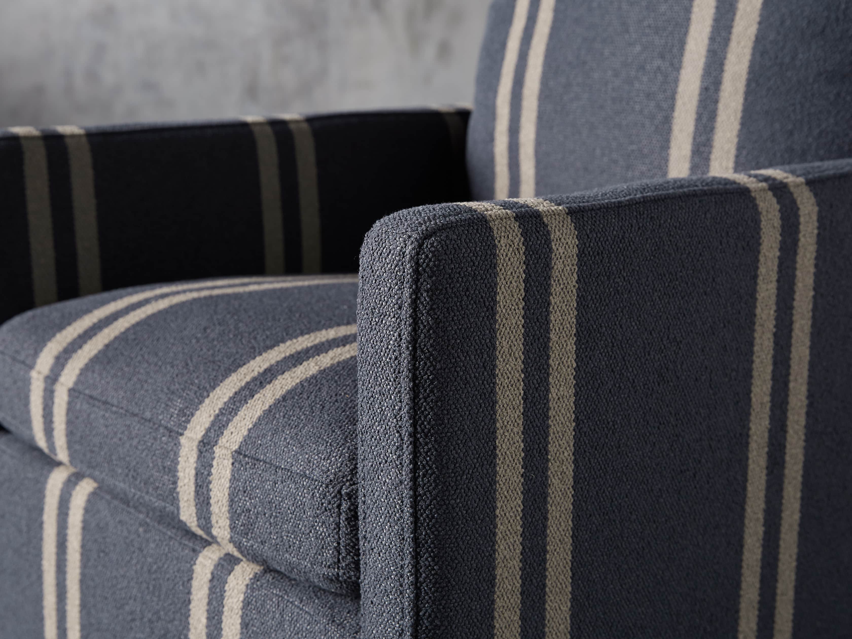 Oscar Upholstered Dining Arm Chair in Coba Jeans, slide 6 of 8