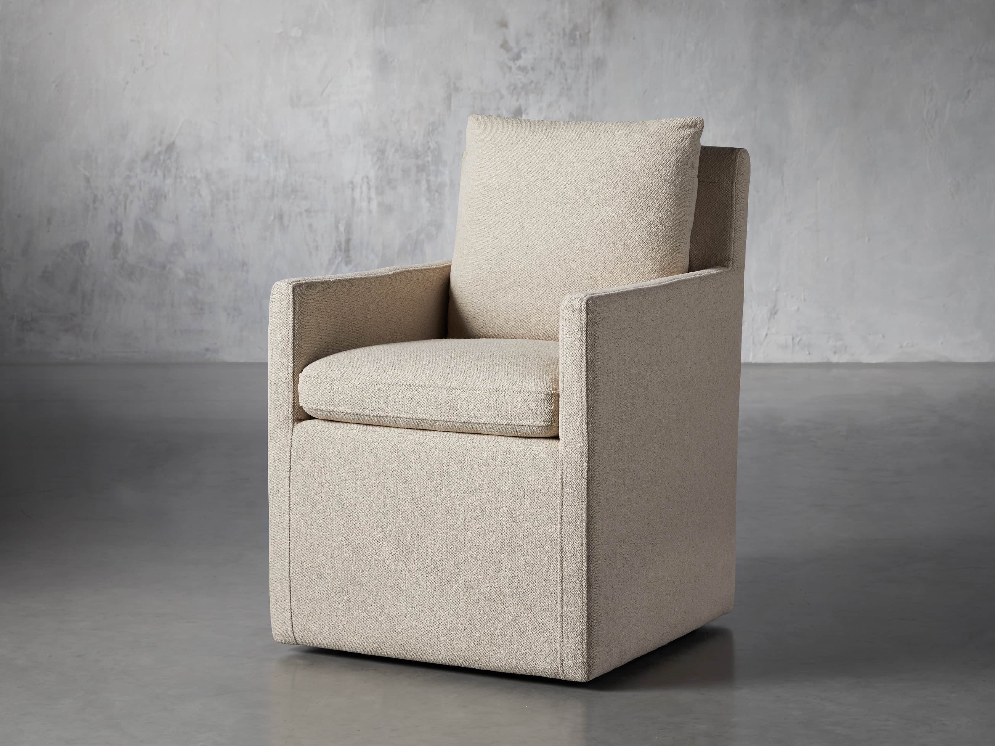 Oscar Upholstered 24" Dining Arm Chair in Zona Sand, slide 2 of 7