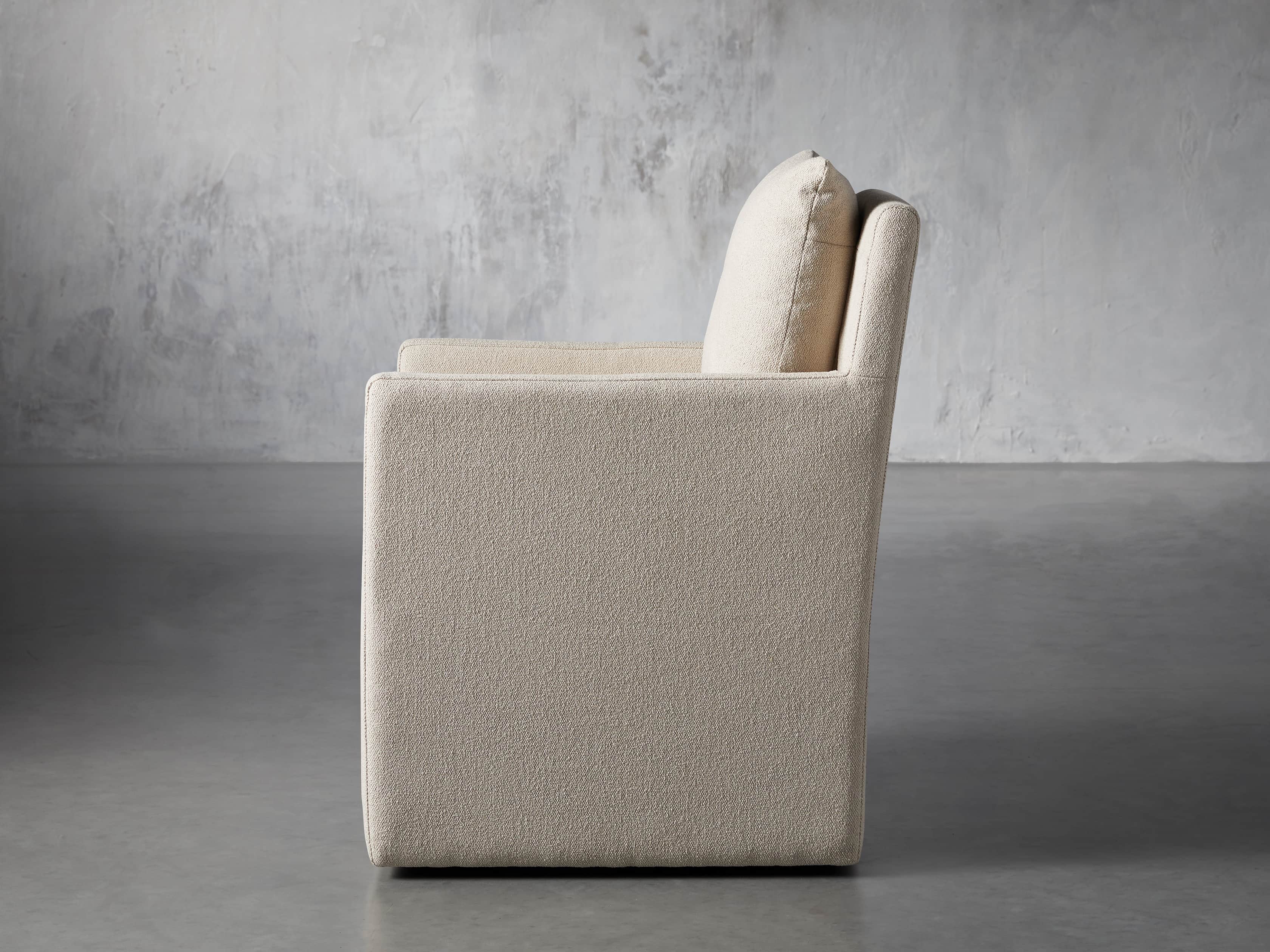 Oscar Upholstered 24" Dining Arm Chair in Zona Sand, slide 3 of 7