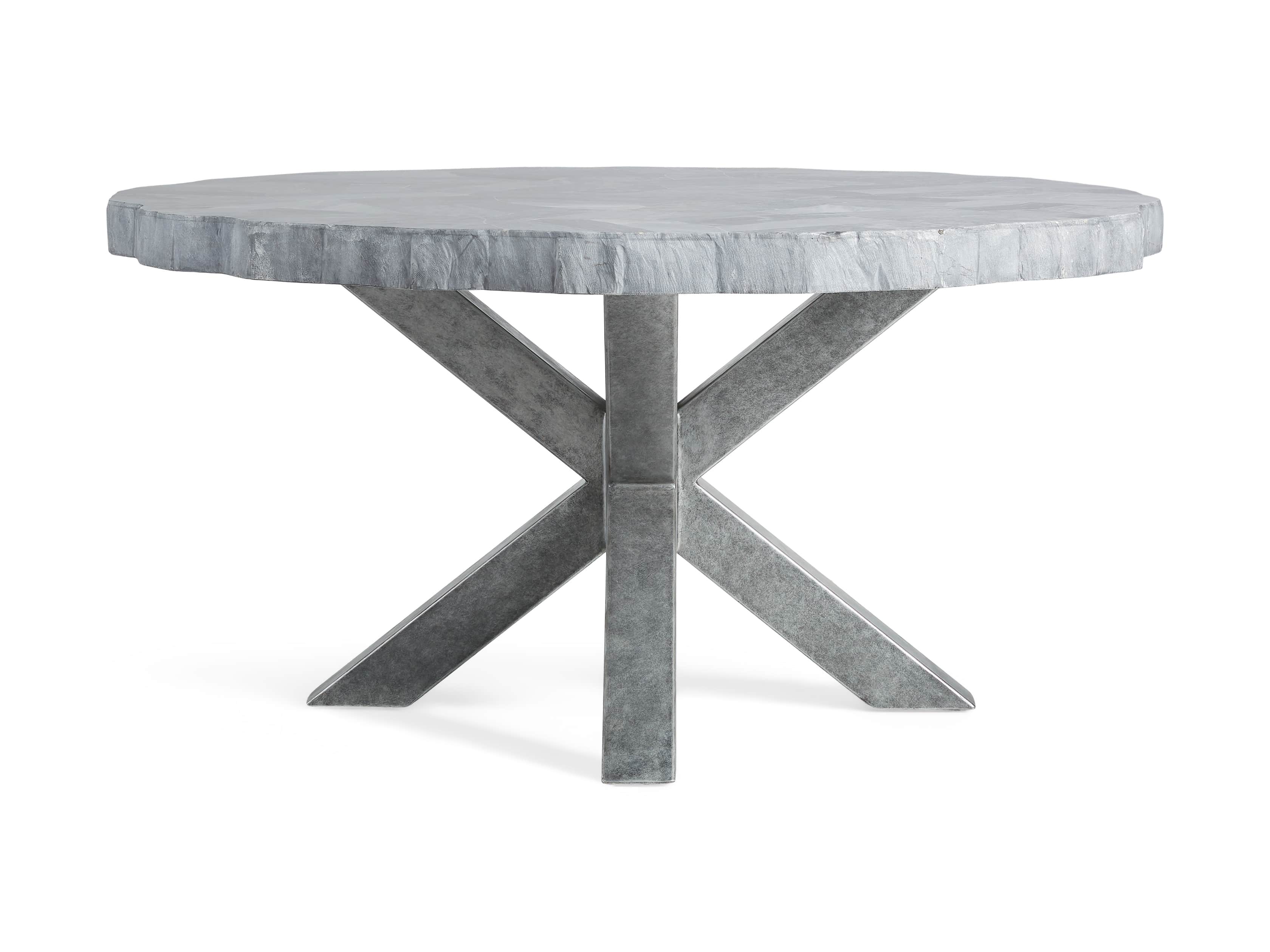 Petra 72" Round Grey Marble Dining Table