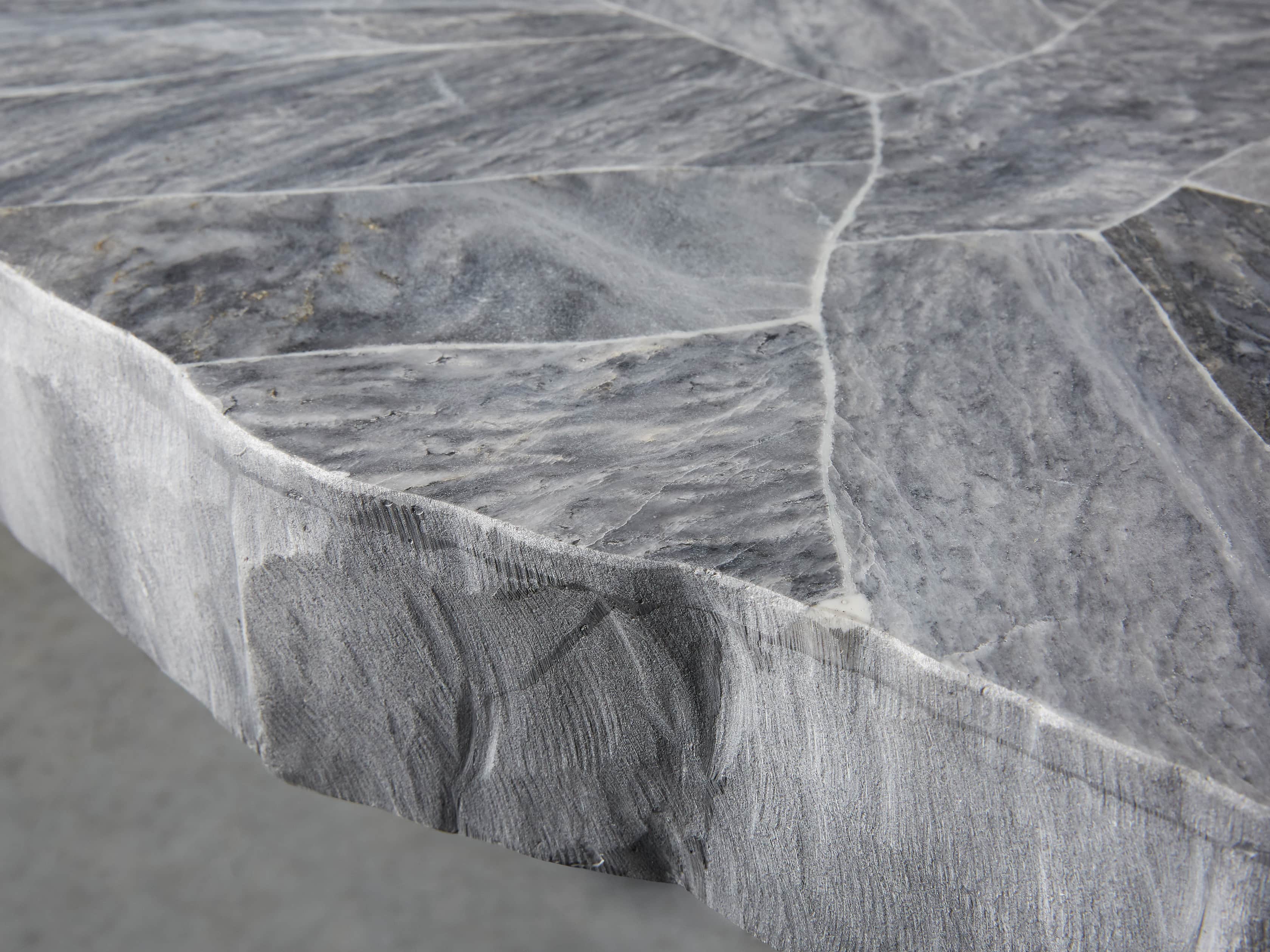 Petra 72" Round Grey Marble Dining Table