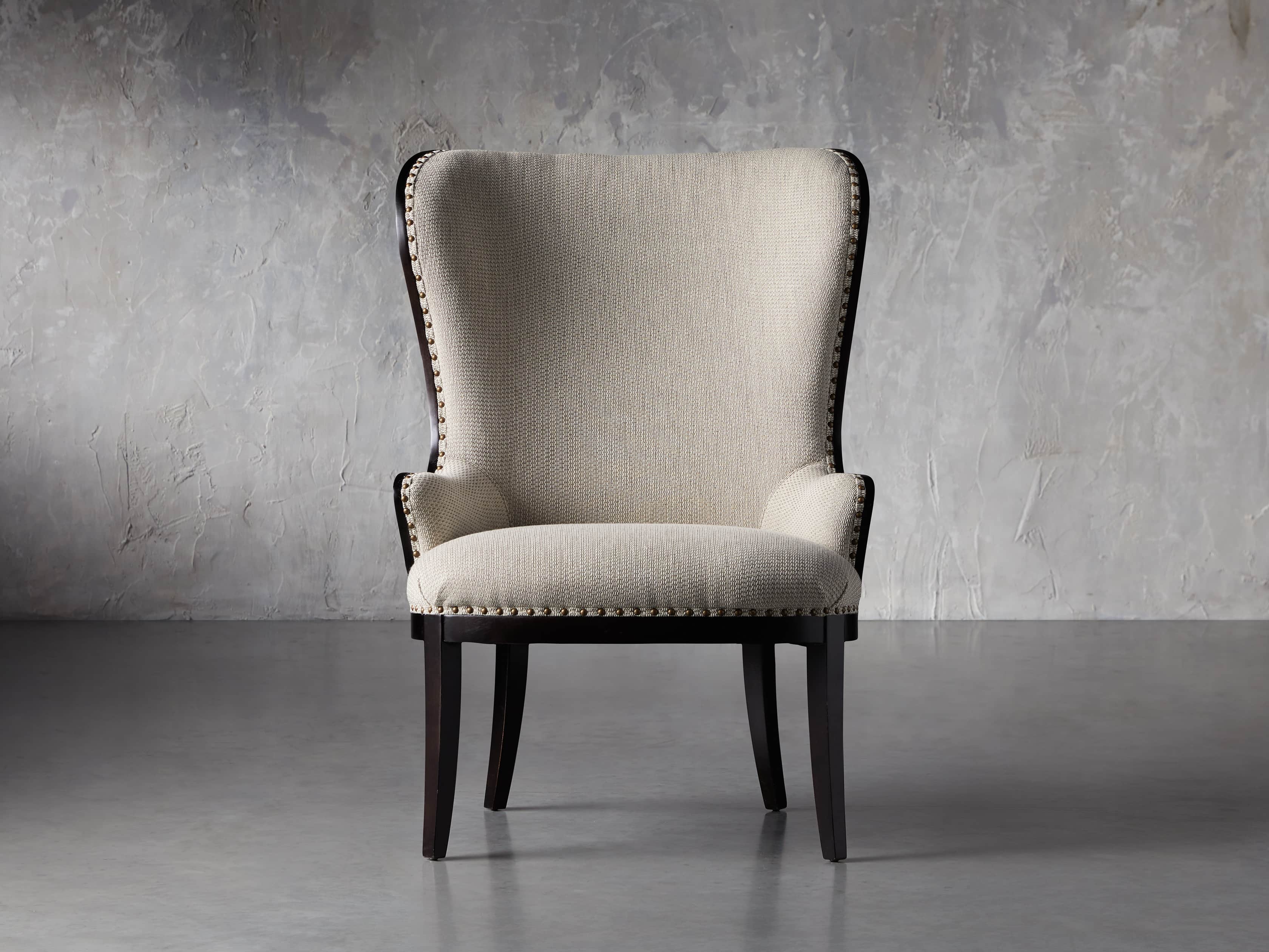 Portsmouth Upholstered 32" Dining Arm Chair in Jennings Cement, slide 1 of 8