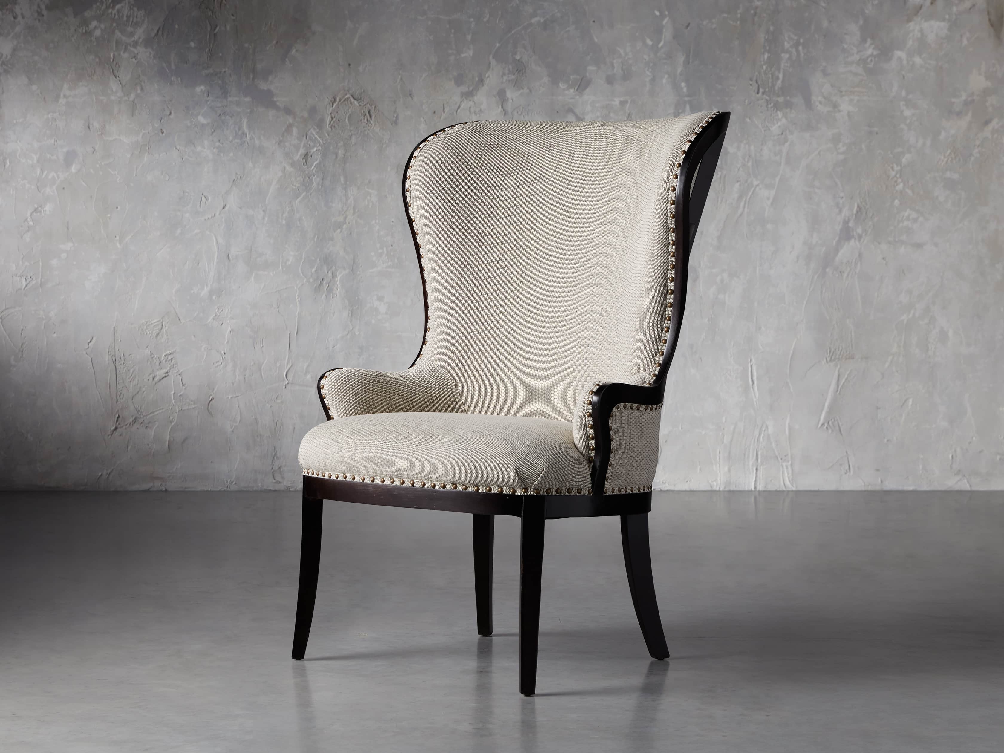 Portsmouth Upholstered 32" Dining Arm Chair in Jennings Cement, slide 2 of 8