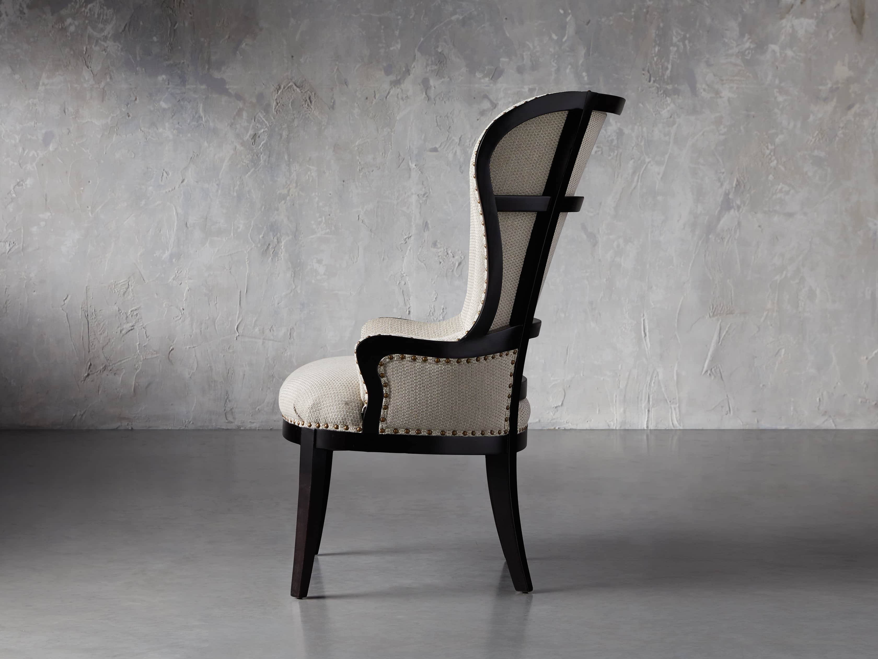 Portsmouth Upholstered 32" Dining Arm Chair in Jennings Cement, slide 3 of 8