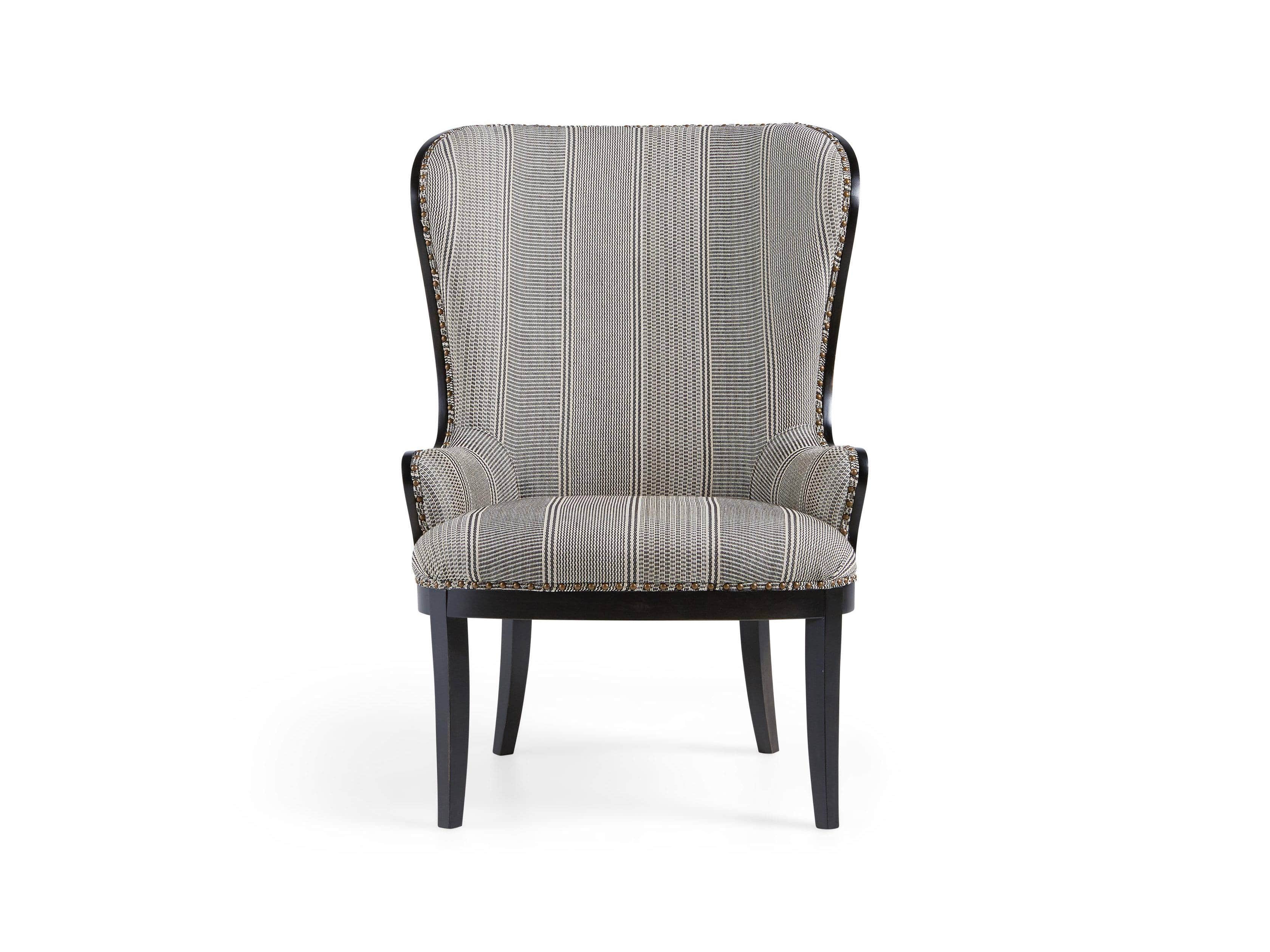 Portsmouth Upholstered Dining Arm Chair in Windrow Peppercorn and Cary Linen, slide 8 of 9