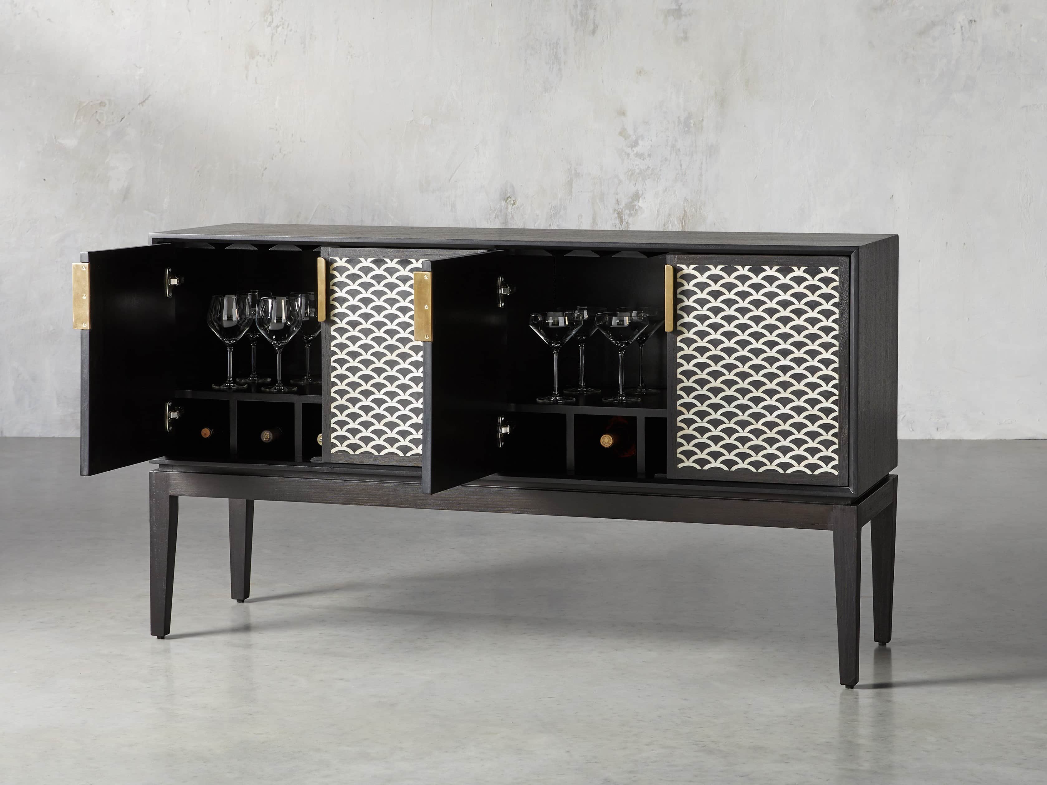 Raja 60" Bar Cabinet in Panther Black