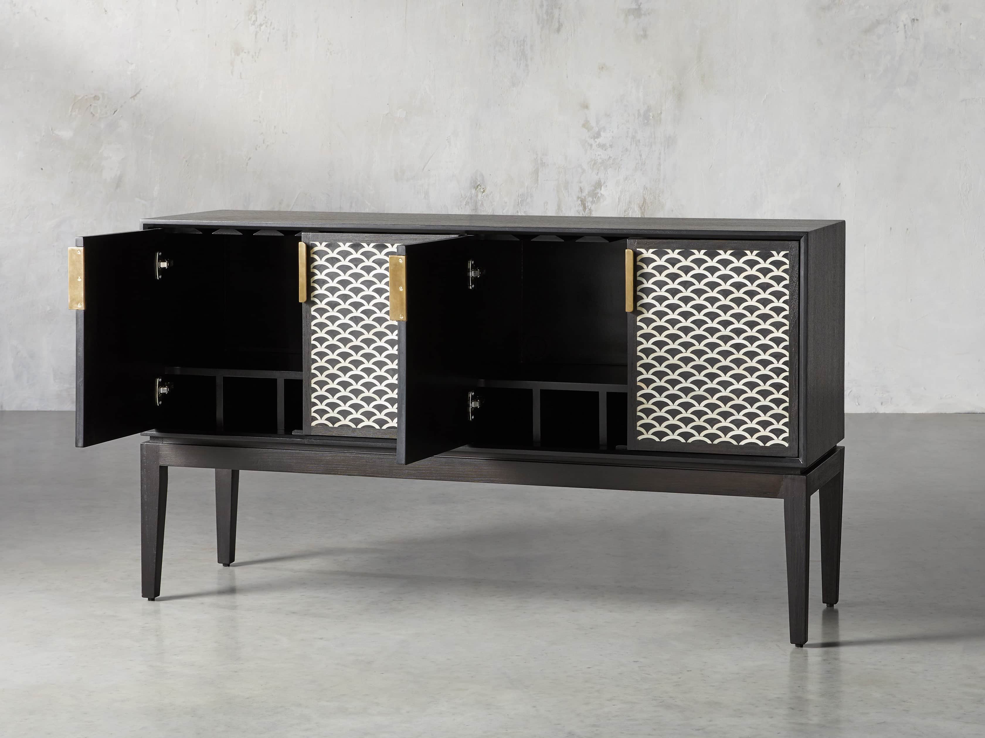 Raja 60" Bar Cabinet in Panther Black