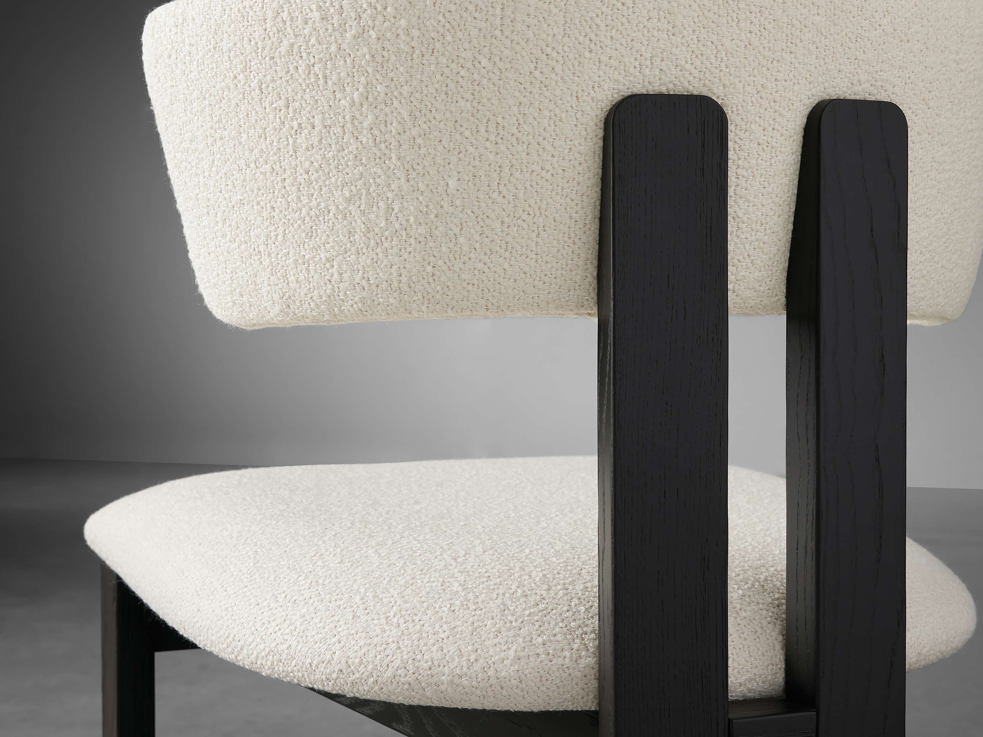 Rodin Dining Side Chair in Matera Earth / Vesuvio Black