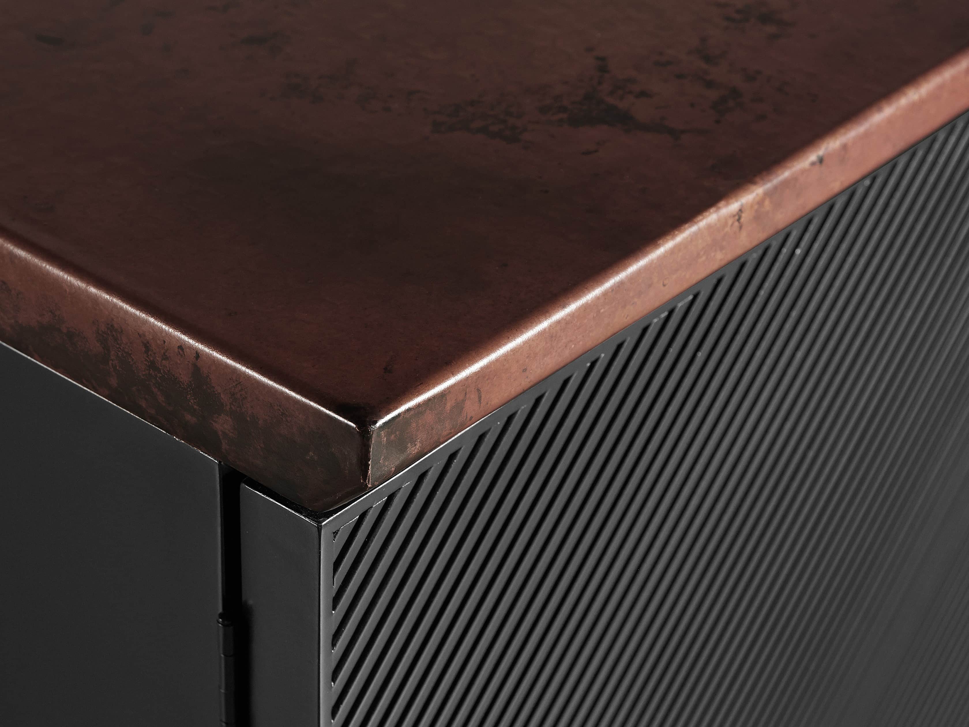 Renata Buffet in Grooved Chocolate Copper