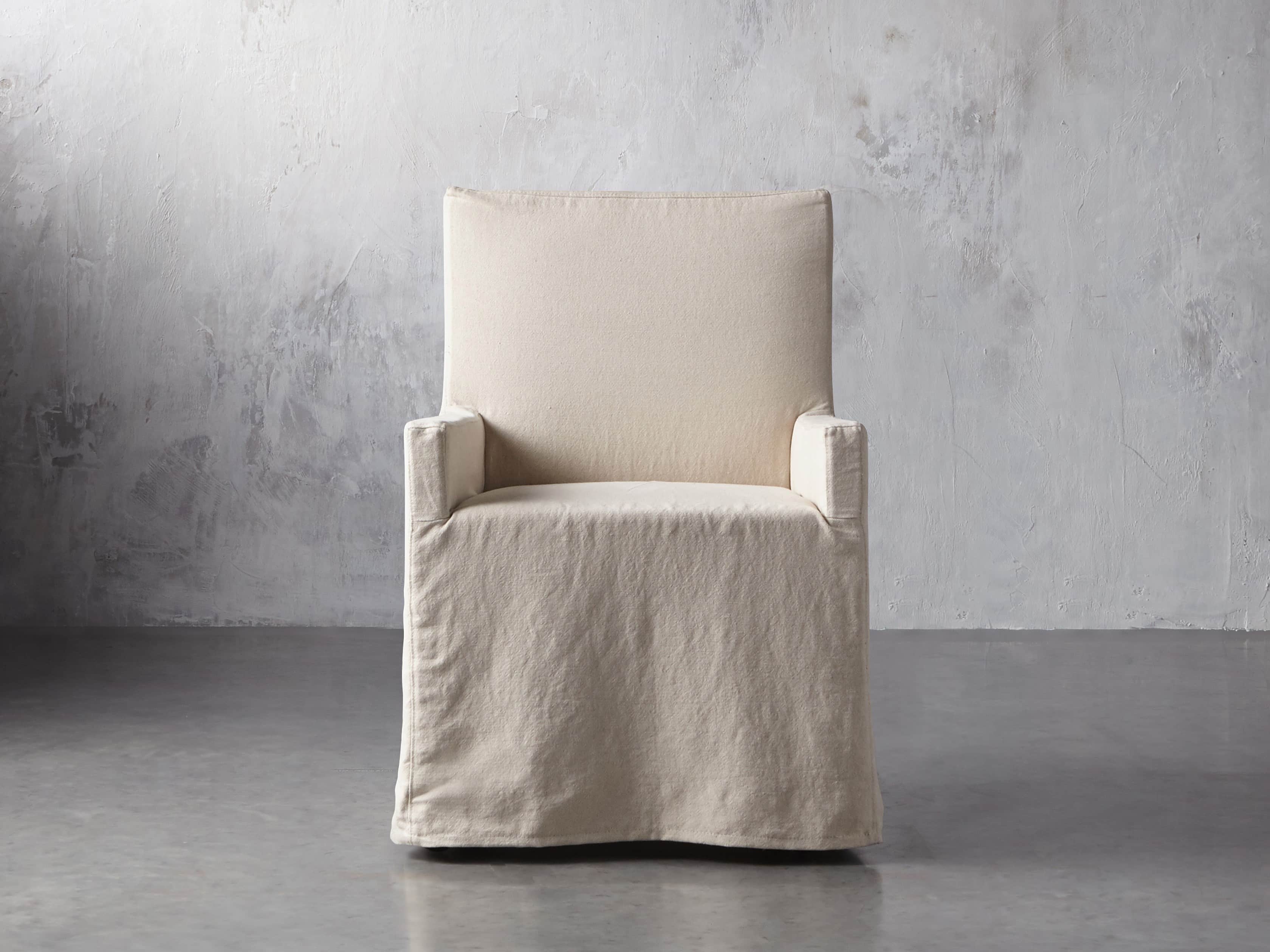 Roulette Slipcovered 21" Dining Arm Chair