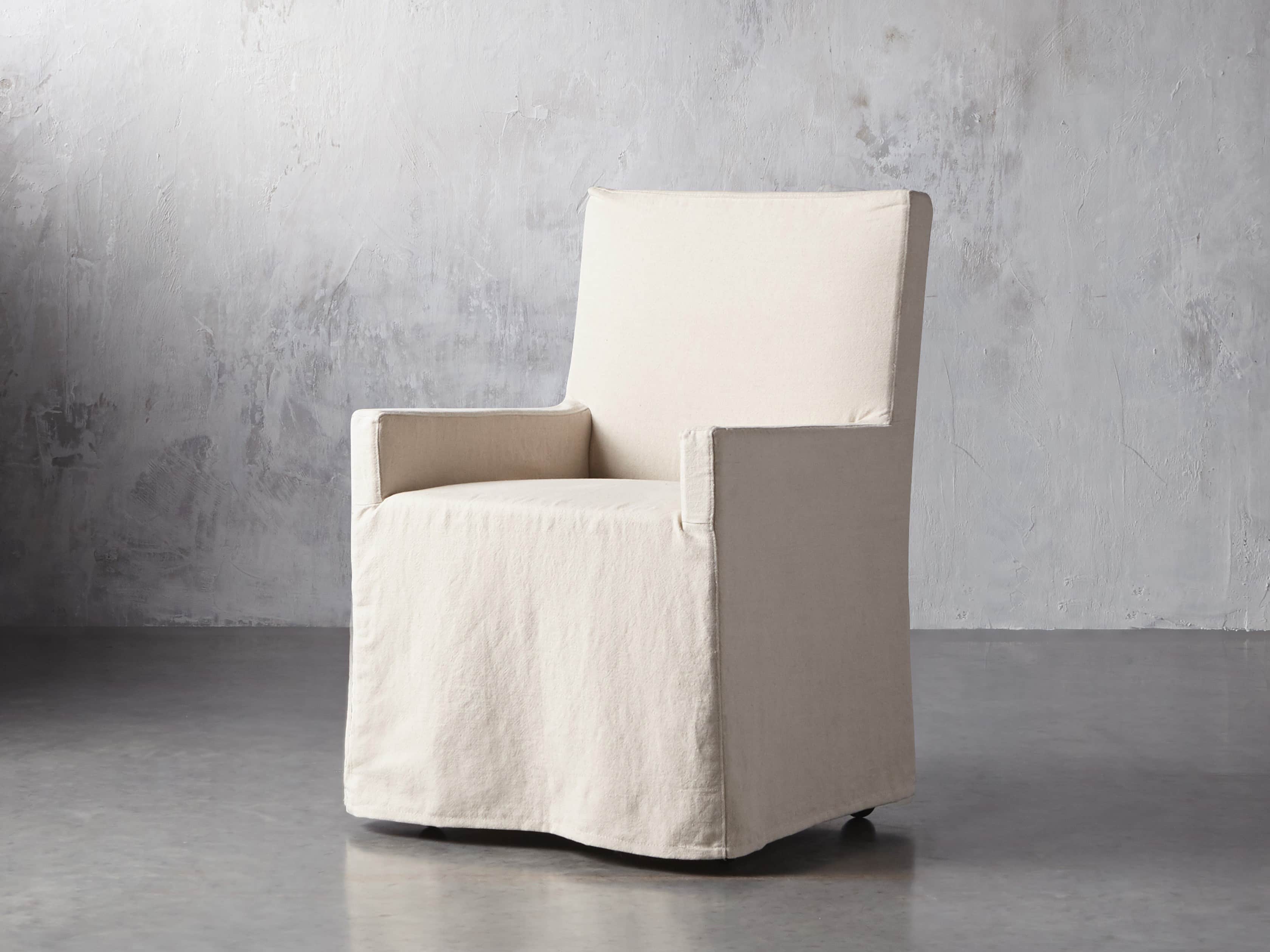 Roulette Slipcovered 21" Dining Arm Chair