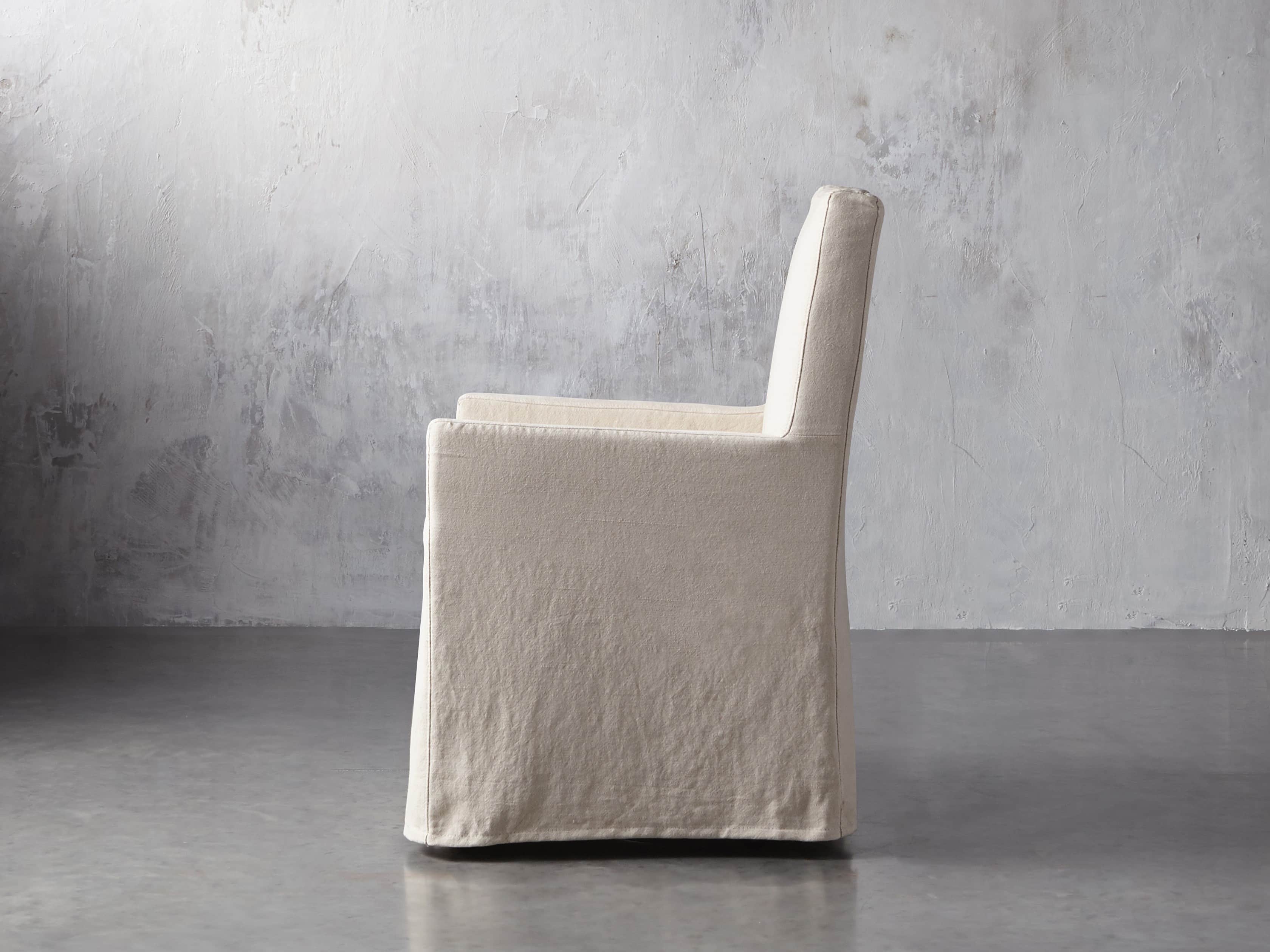 Roulette Slipcovered 21" Dining Arm Chair