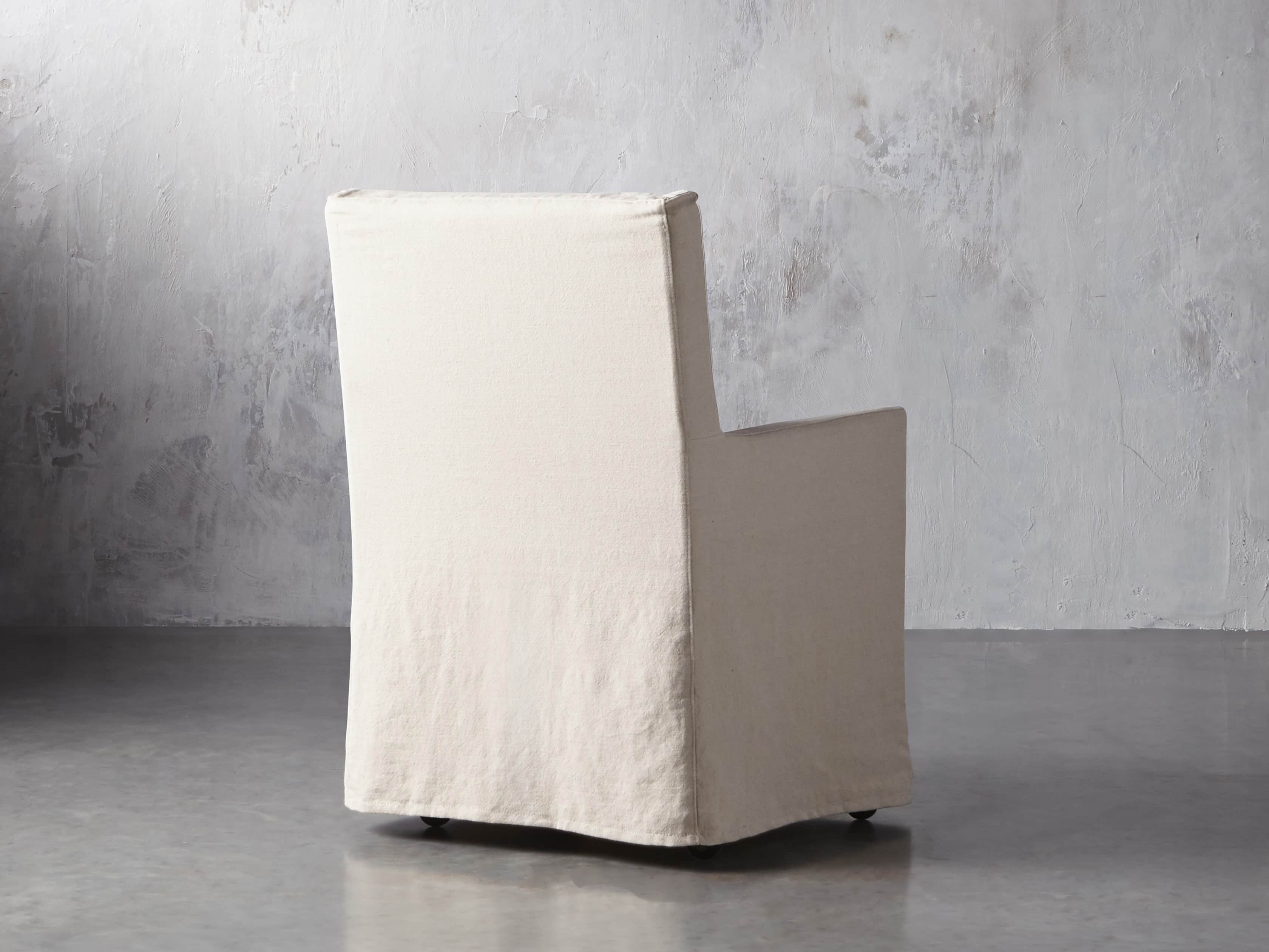 Roulette Slipcovered 21" Dining Arm Chair