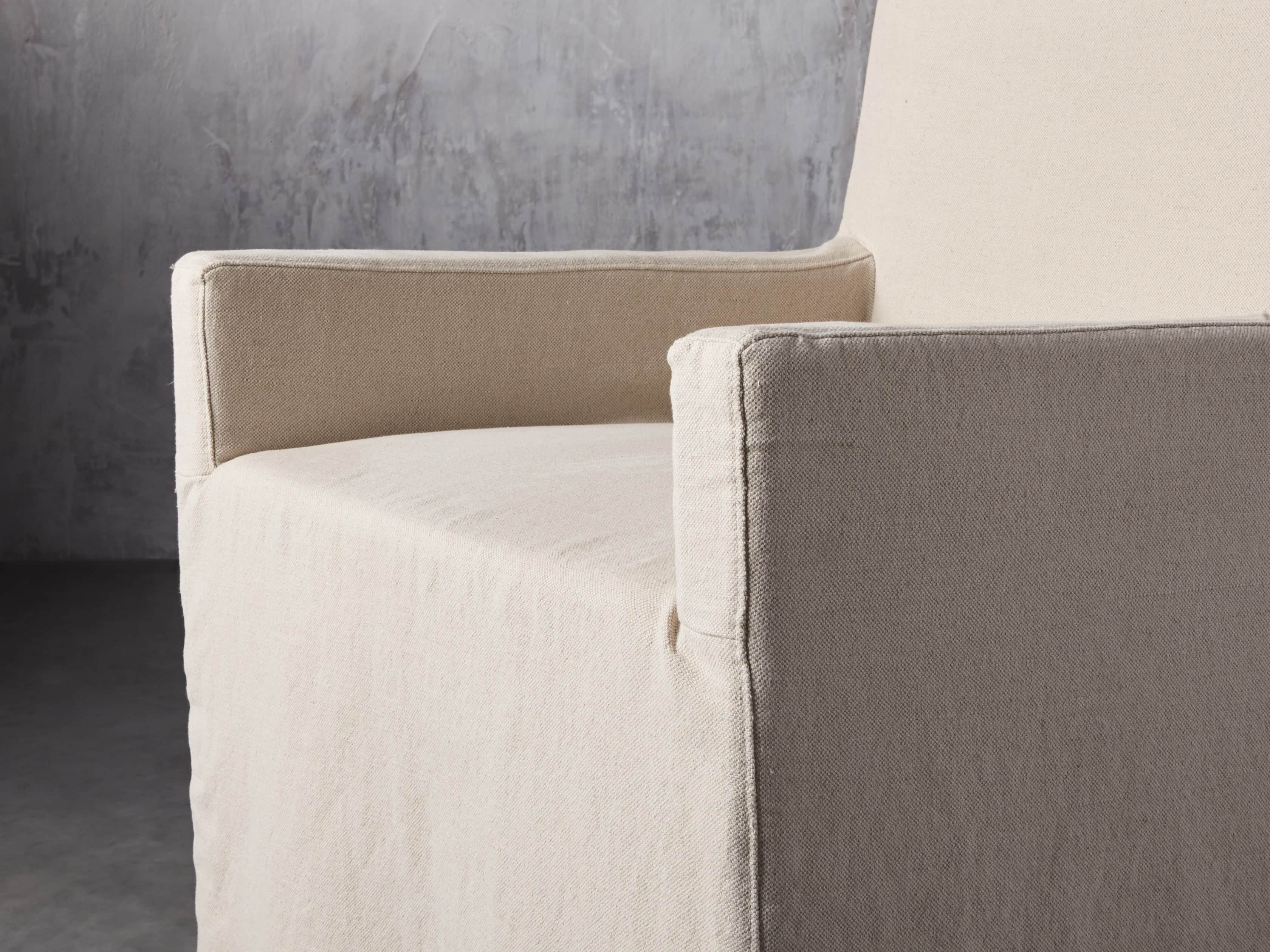 Roulette Slipcovered 21" Dining Arm Chair