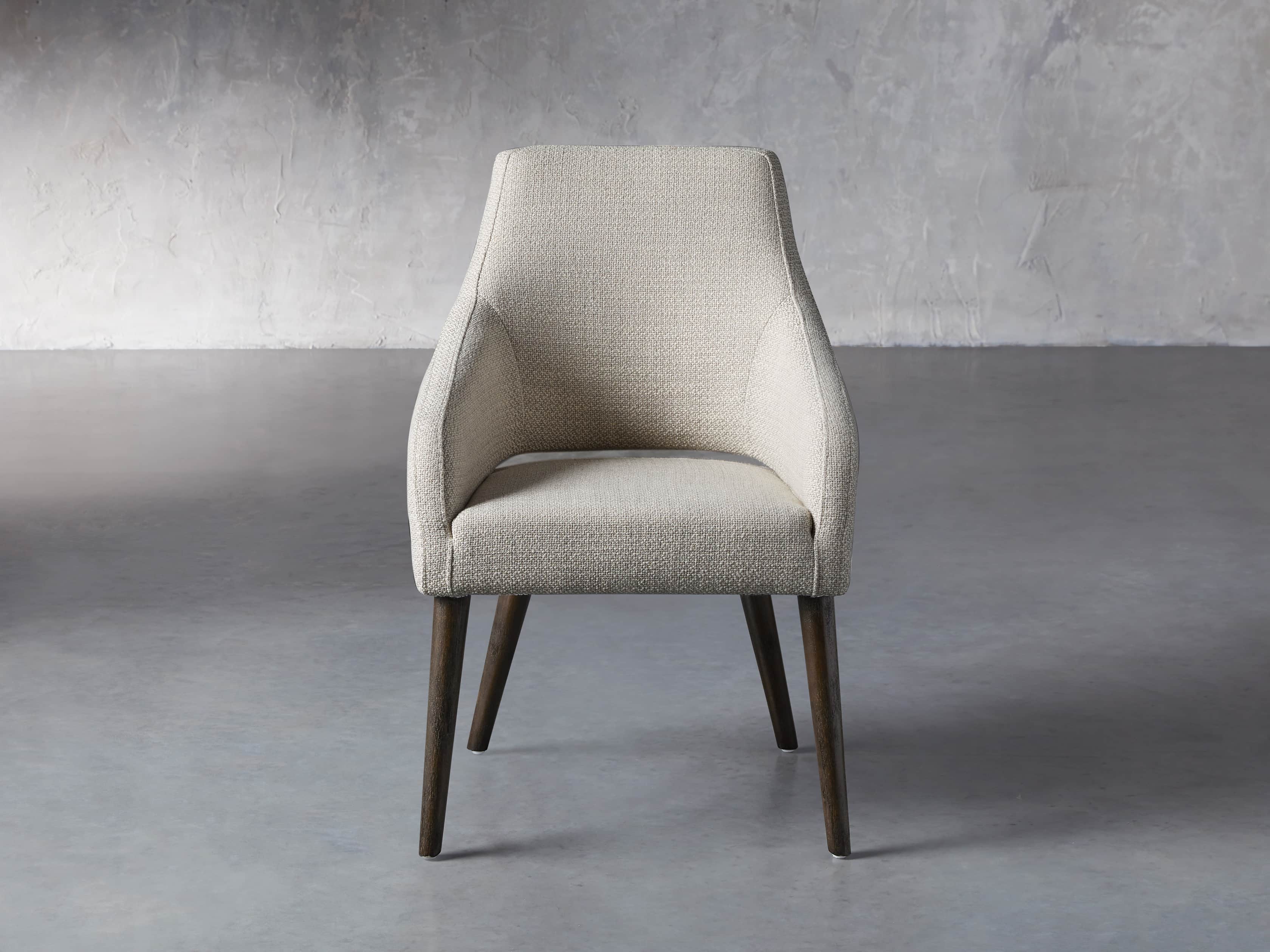 Stevie 24" Upholstered Dining Arm Chair in Moto Stucco, slide 2 of 10