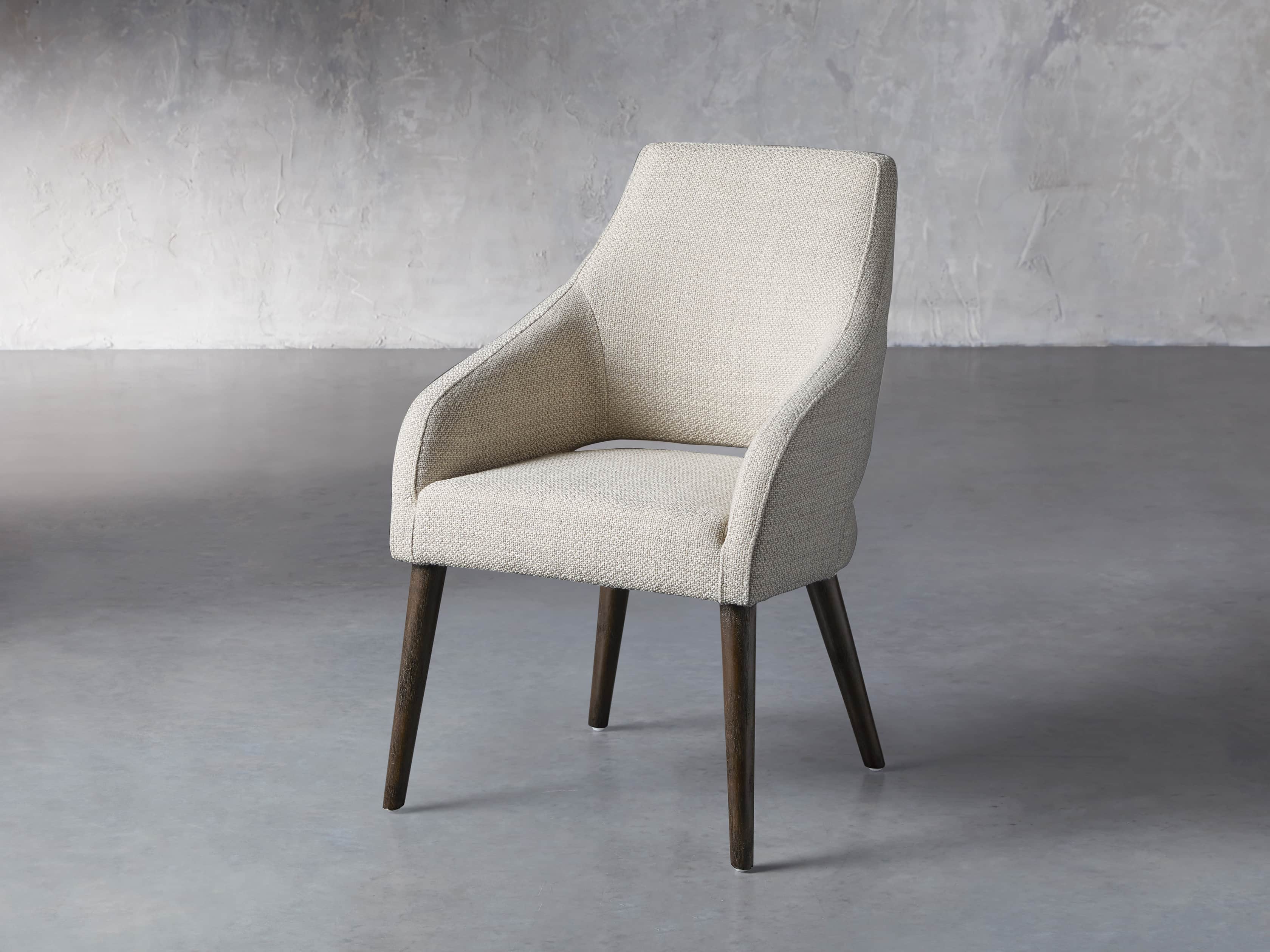 Stevie 24" Upholstered Dining Arm Chair in Moto Stucco, slide 3 of 10