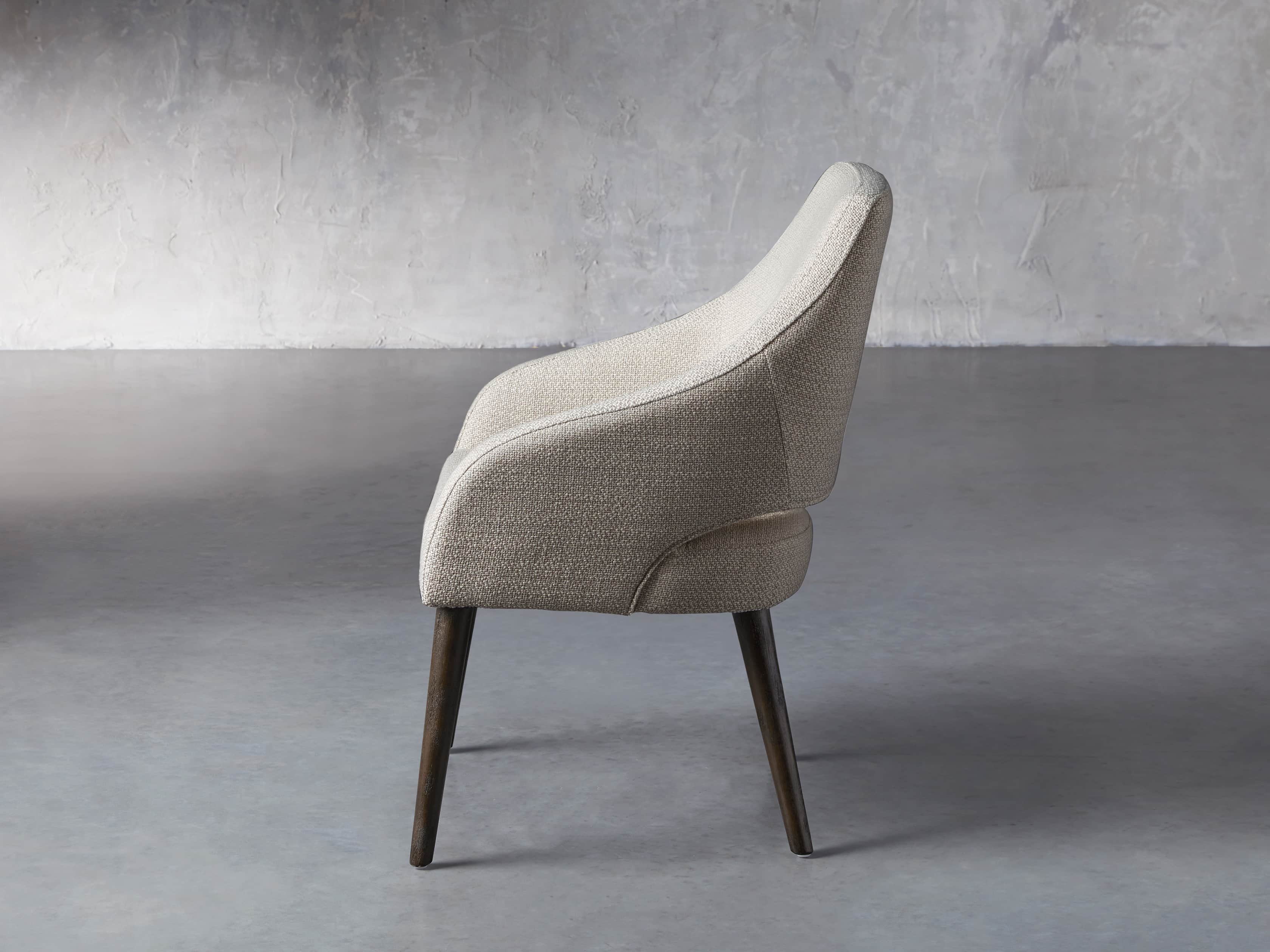 Stevie 24" Upholstered Dining Arm Chair in Moto Stucco, slide 4 of 10