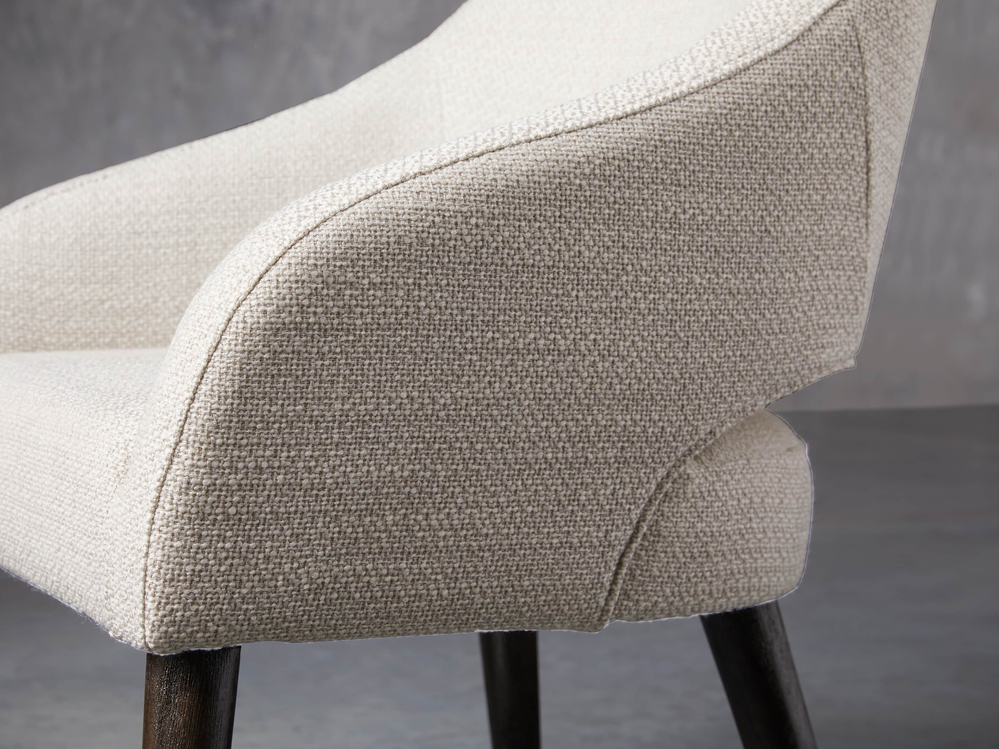 Stevie 24" Upholstered Dining Arm Chair in Moto Stucco, slide 6 of 10