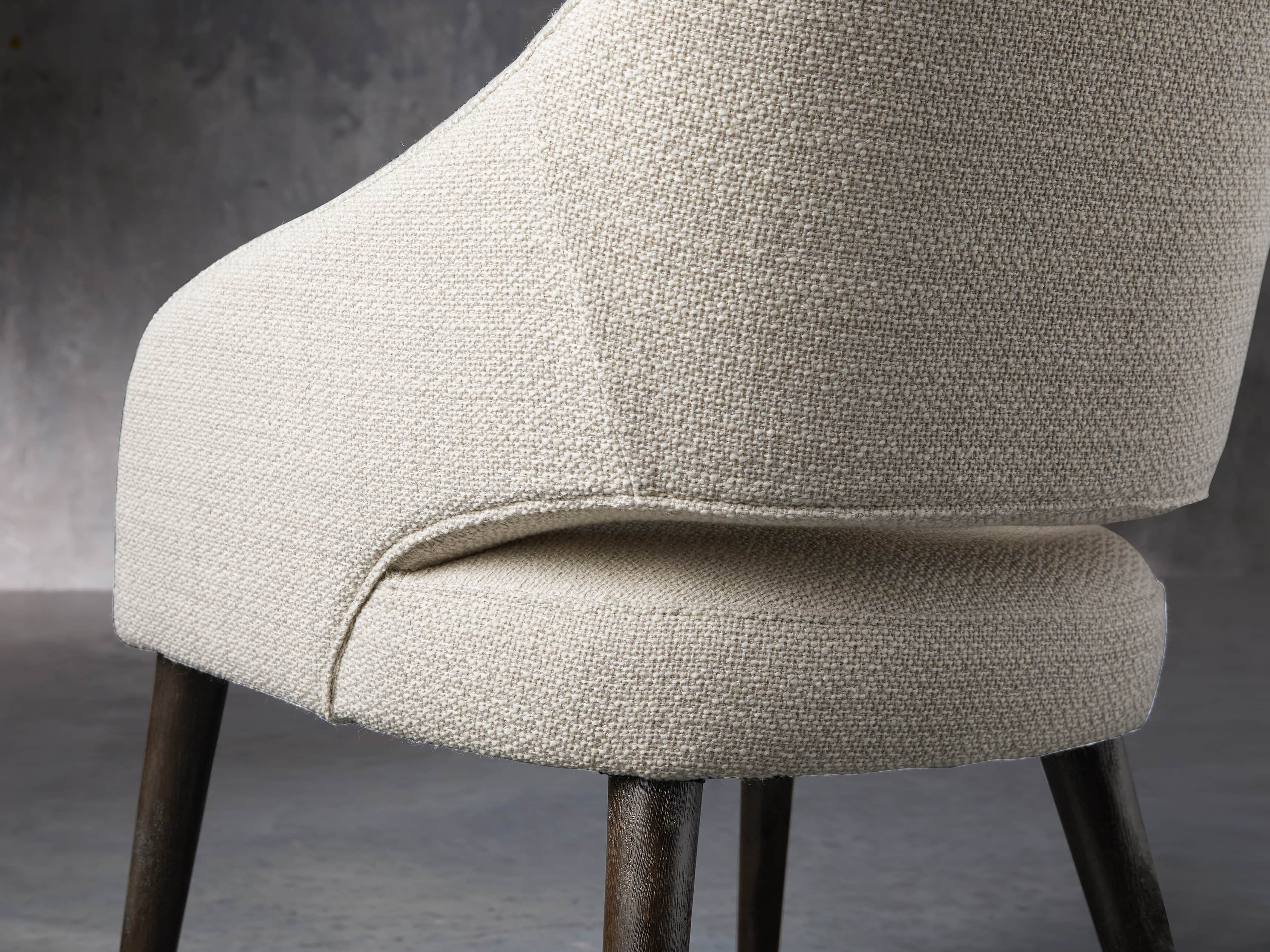 Stevie 24" Upholstered Dining Arm Chair in Moto Stucco, slide 8 of 10